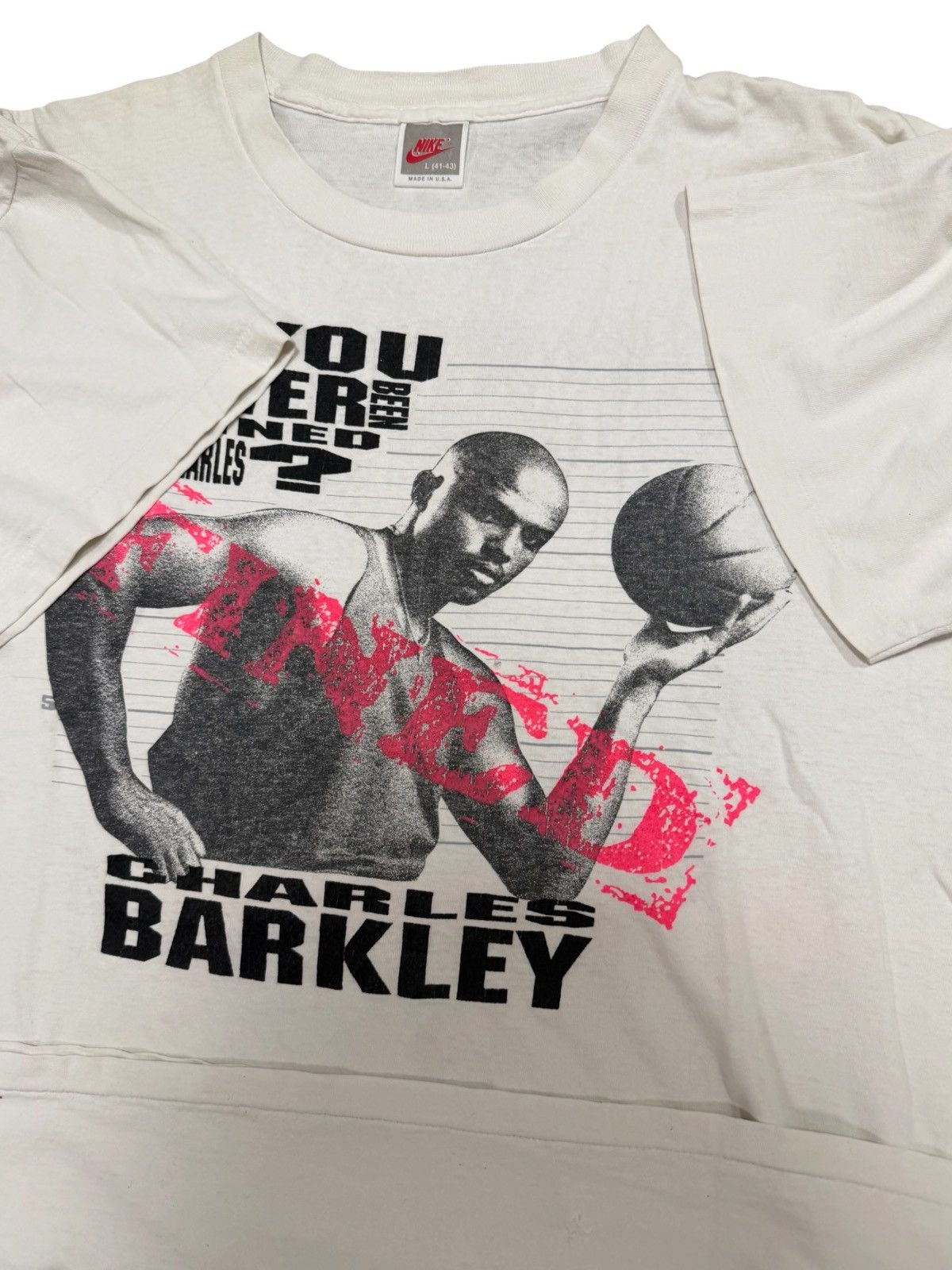 Nike Vintage 90s Sir Charles Barkley Nike Fined TShirt L Single Size US L / EU 52-54 / 3 - 10 Thumbnail