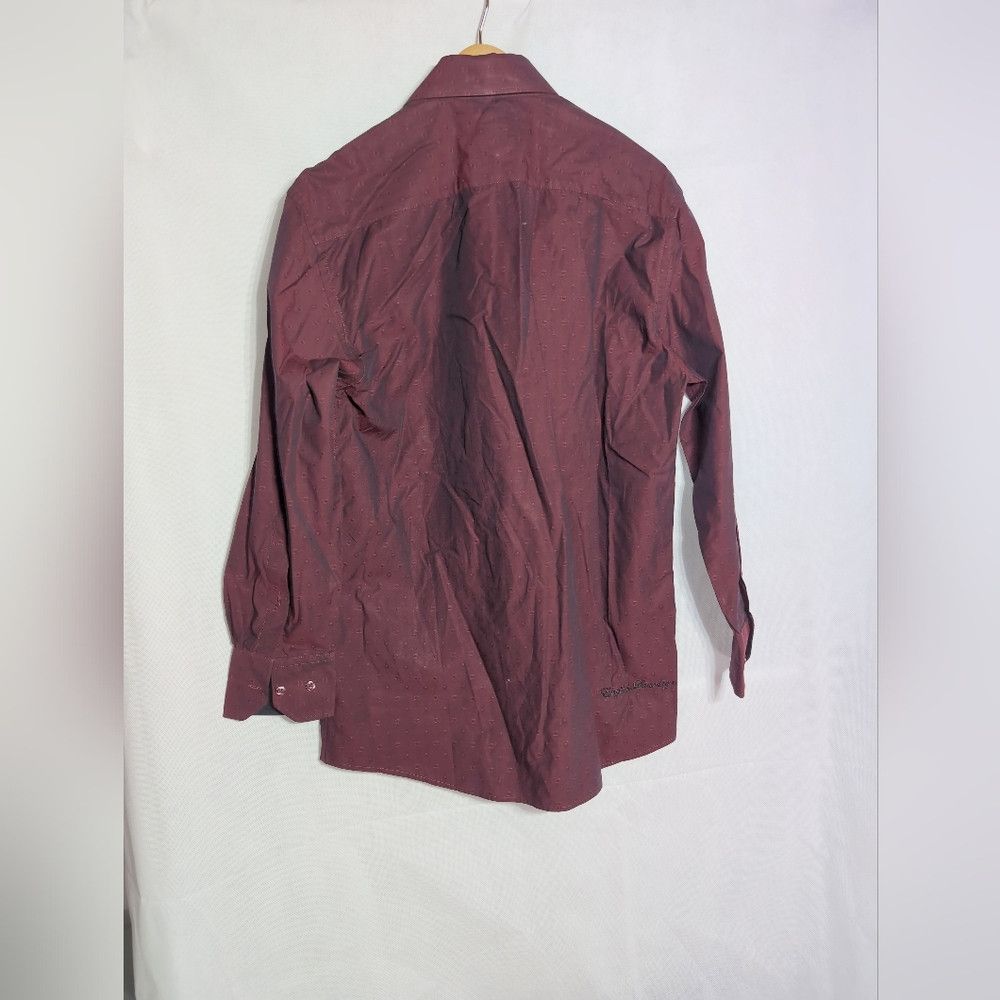 English Laundry Men's English Laundry Burgundy Button-Up Shirt Tone On Tone Size US M / EU 48-50 / 2 - 2 Thumbnail