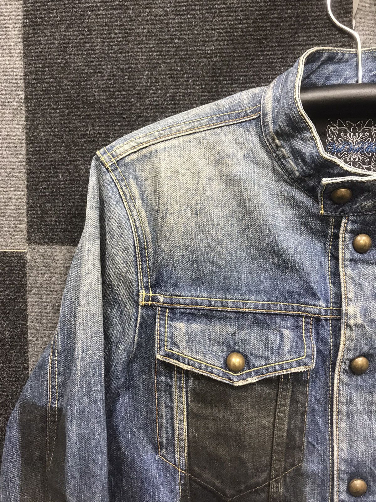 Japanese Brand Archival VelvetBlue Japanese Art Designer Trucker Jacket Size US M / EU 48-50 / 2 - 4 Thumbnail