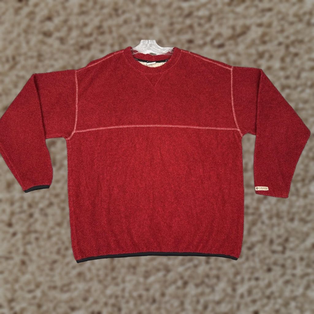 Vintage VINTAGE Columbia Sweater Mens 2XL Red Fleece Crewneck Pullover Made USA 2000s Size US XXL / EU 58 / 5 - 1 Thumbnail