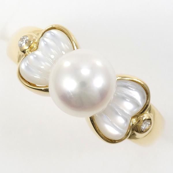 Other Other K18 Yellow Gold Pearl Ring 12 Size Metal Ring in Great Condition Size ONE SIZE - 1 Thumbnail