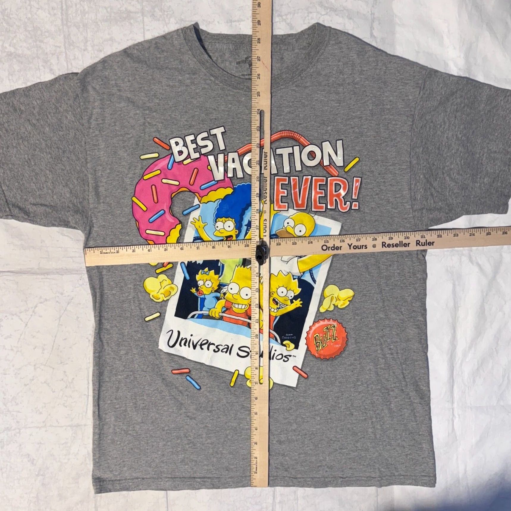Vintage Universal Studios The Simpson Best Vacation Ever Homer & Bart Tshirt - L Size US L / EU 52-54 / 3 - 4 Thumbnail