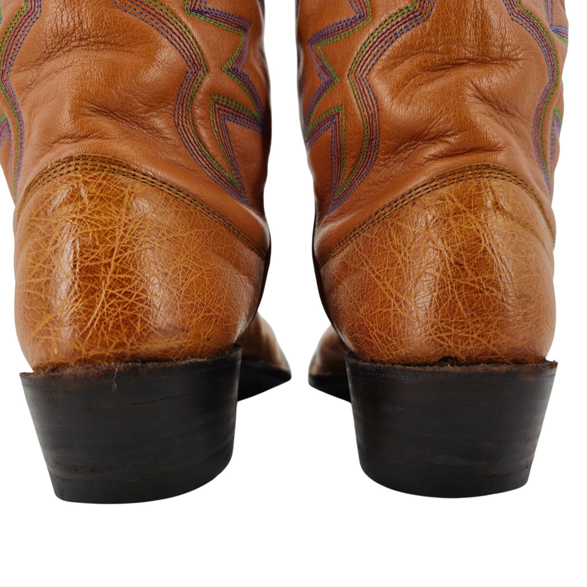 Other M.L. Leddys Ostrich Exotic Cowgirl Boots Womens 5B Brown Pur Size US 5 / IT 35 - 10 Thumbnail