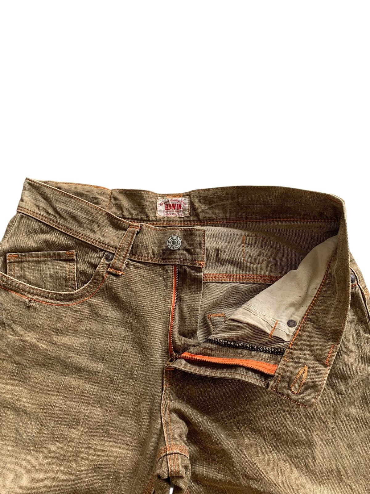 Edwin FLARE EDWIN XV BUCKLE BACK RUSTY JAPANESE DISTRESSED DENIM Size US 33 - 12 Thumbnail