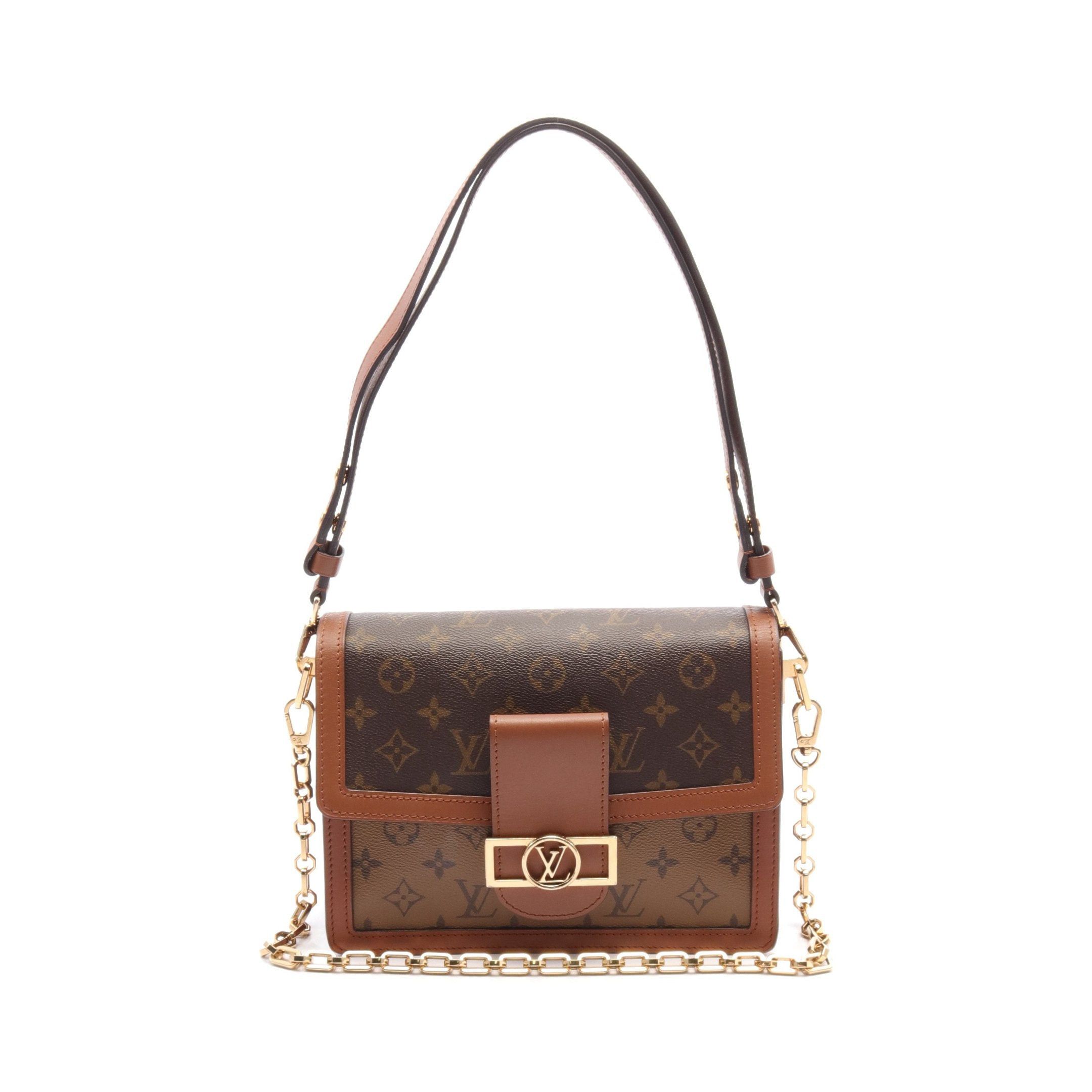 Louis Vuitton Louis Vuitton Dauphine Mm Monogram Reverse Chain Shoulder Bag Leather Brown Beige Light Size ONE SIZE - 1 Thumbnail