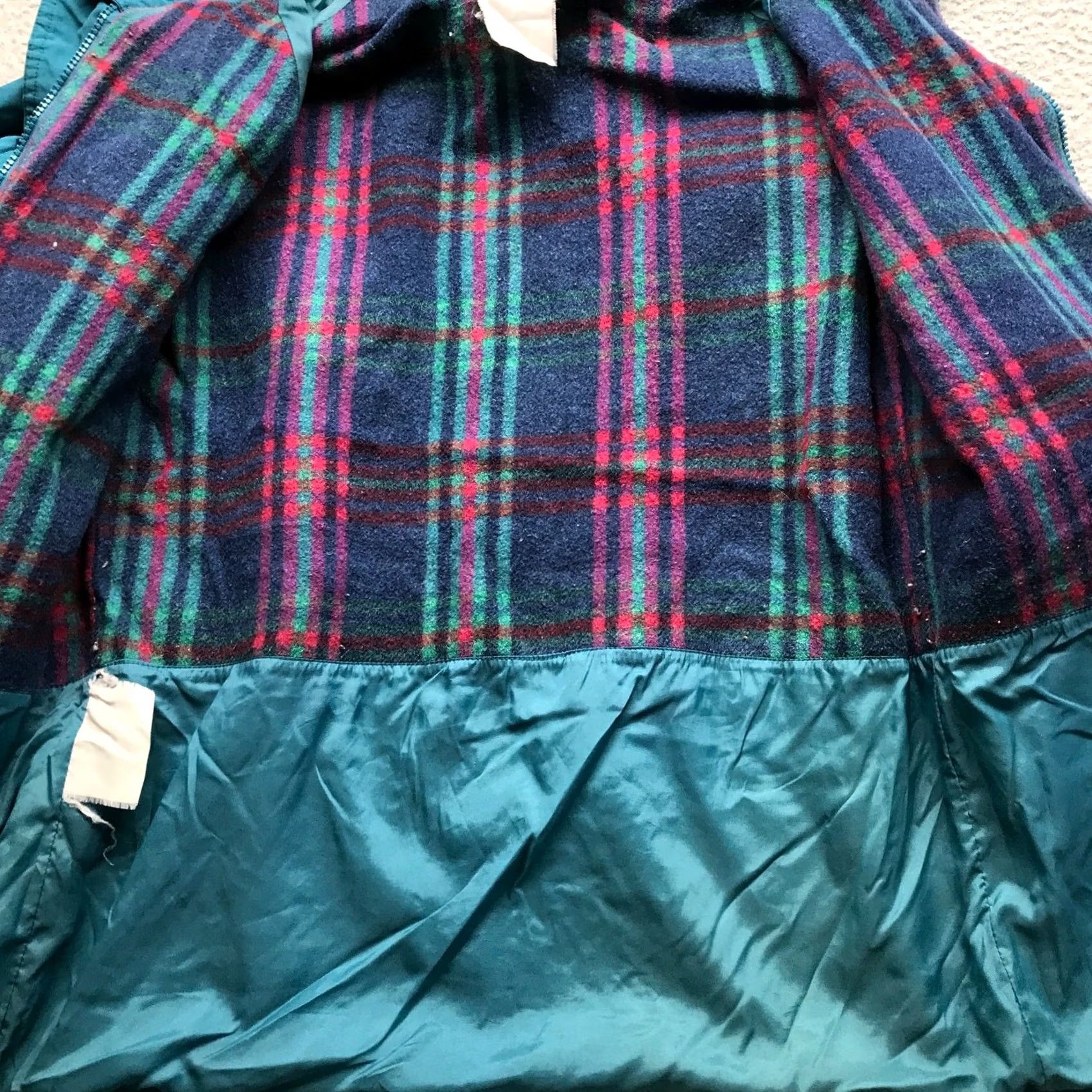 Eddie Bauer VINTAGE Eddie Bauer Parka Coat Jacket Wool Plaid Lined Teal Blue Womens Medium M Size M / US 6-8 / IT 42-44 - 6 Thumbnail