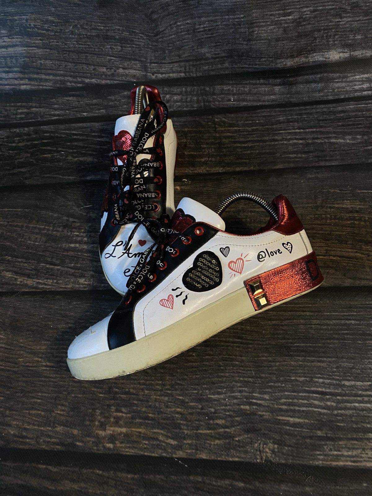 Dolce & Gabbana Dolce Gabbana Leather Low Top Sneakers Size US 8.5 / IT 38.5 - 4 Thumbnail