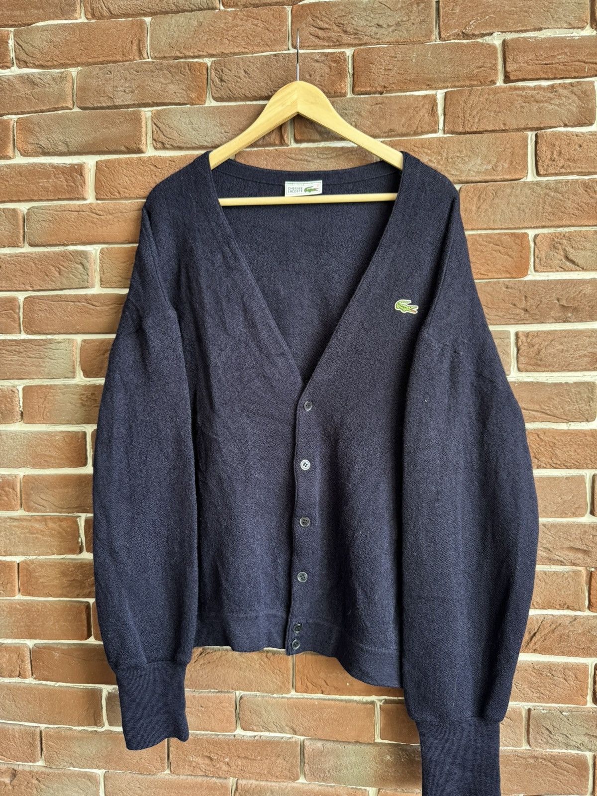 Lacoste Lacoste Vintage 80s Cardigan Sweater Navy 7 Classic Casual Size US XL / EU 56 / 4 - 1 Thumbnail