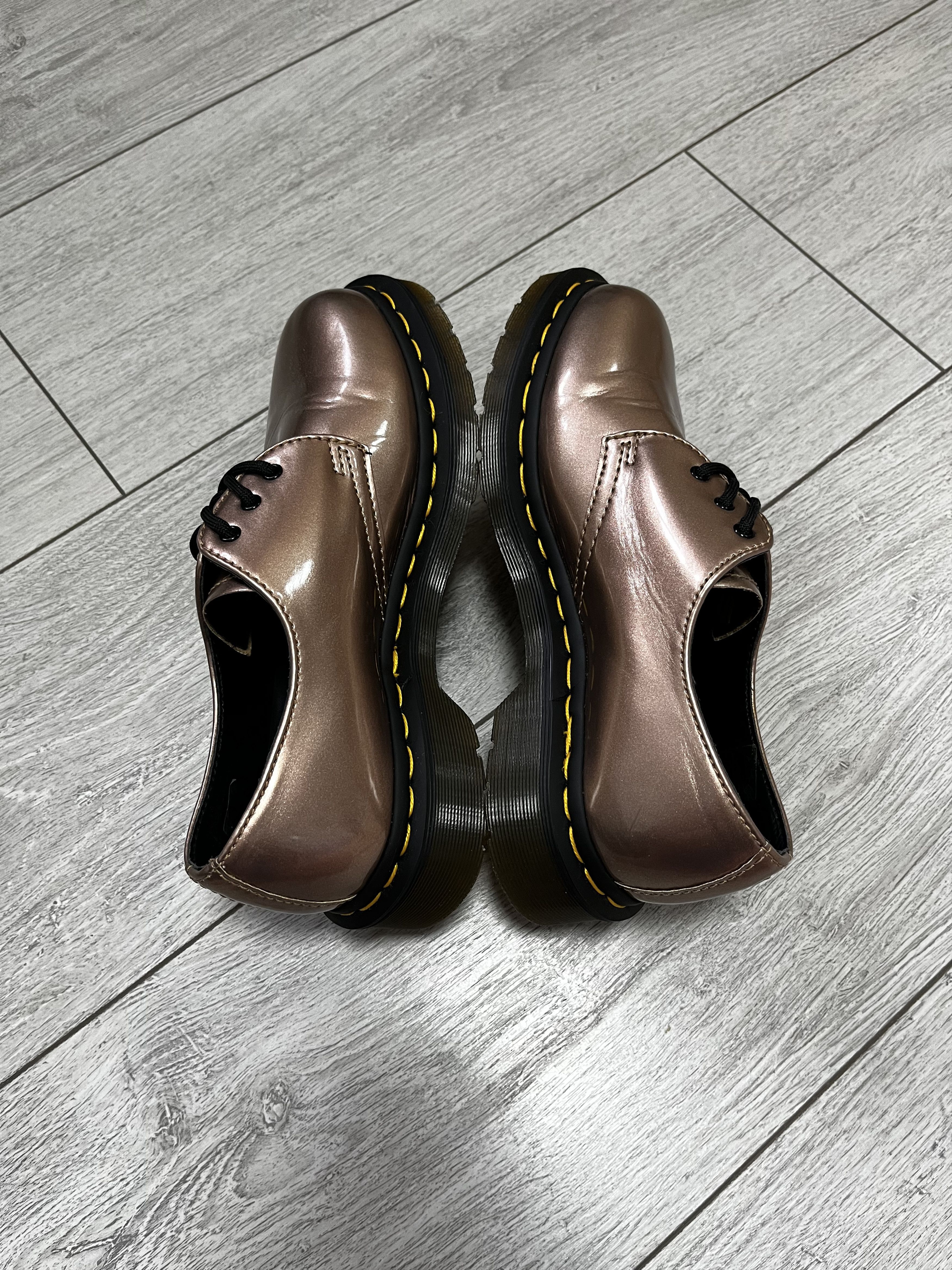 Dr. Martens ♥️ Dr. Martens Vegan 1461 Rose Gold Chrome Metallic Paint Size US 7 / IT 37 - 6 Thumbnail