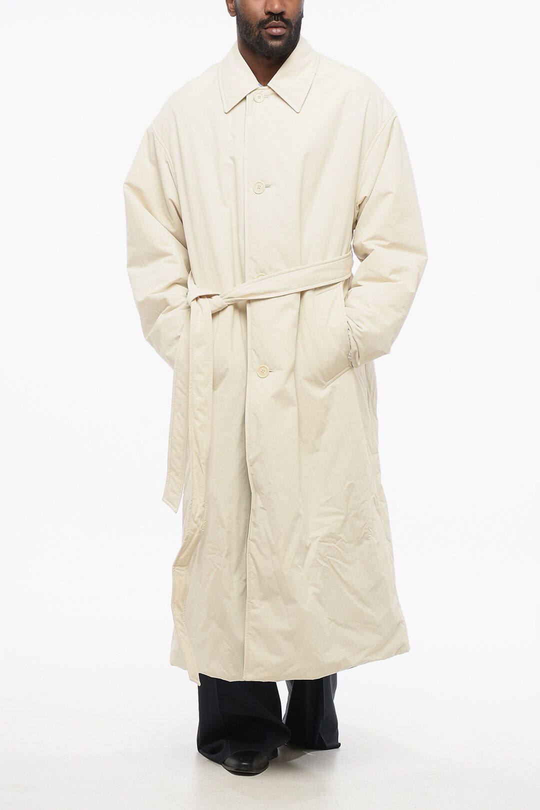 Gucci og1mm0825 Belted Monogram Supreme Padded Coat in White Size US S / EU 44-46 / 1 - 4 Thumbnail