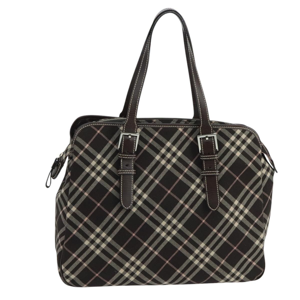 Nova Check Black Canvas Handbag (Pre-Owned)