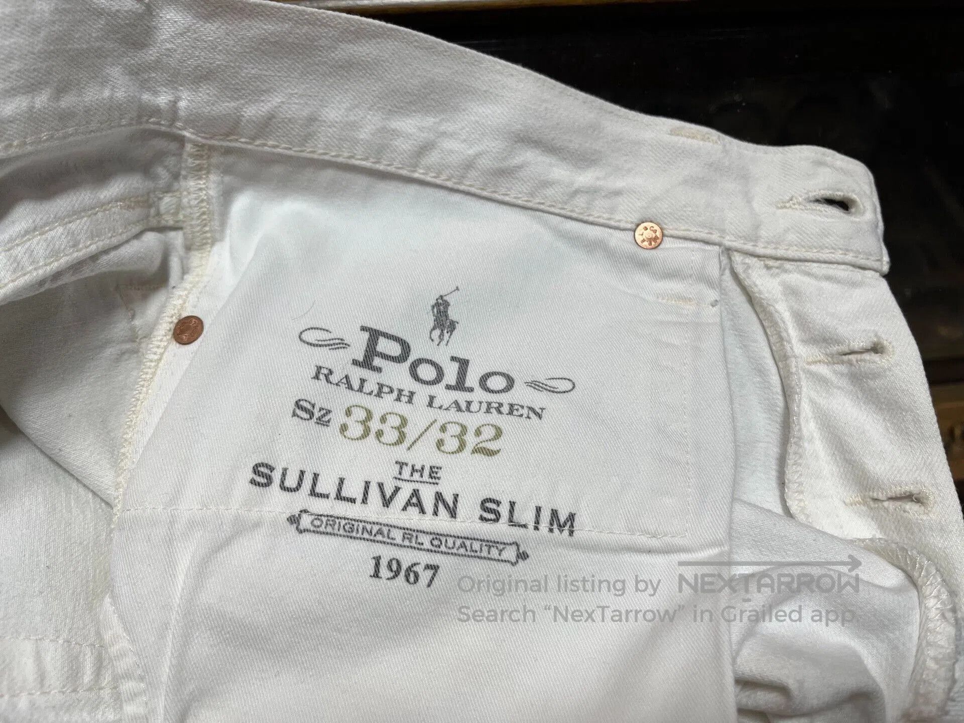 RRL Ralph Lauren white distressed patch denim pants. Size US 33 - 4 Thumbnail