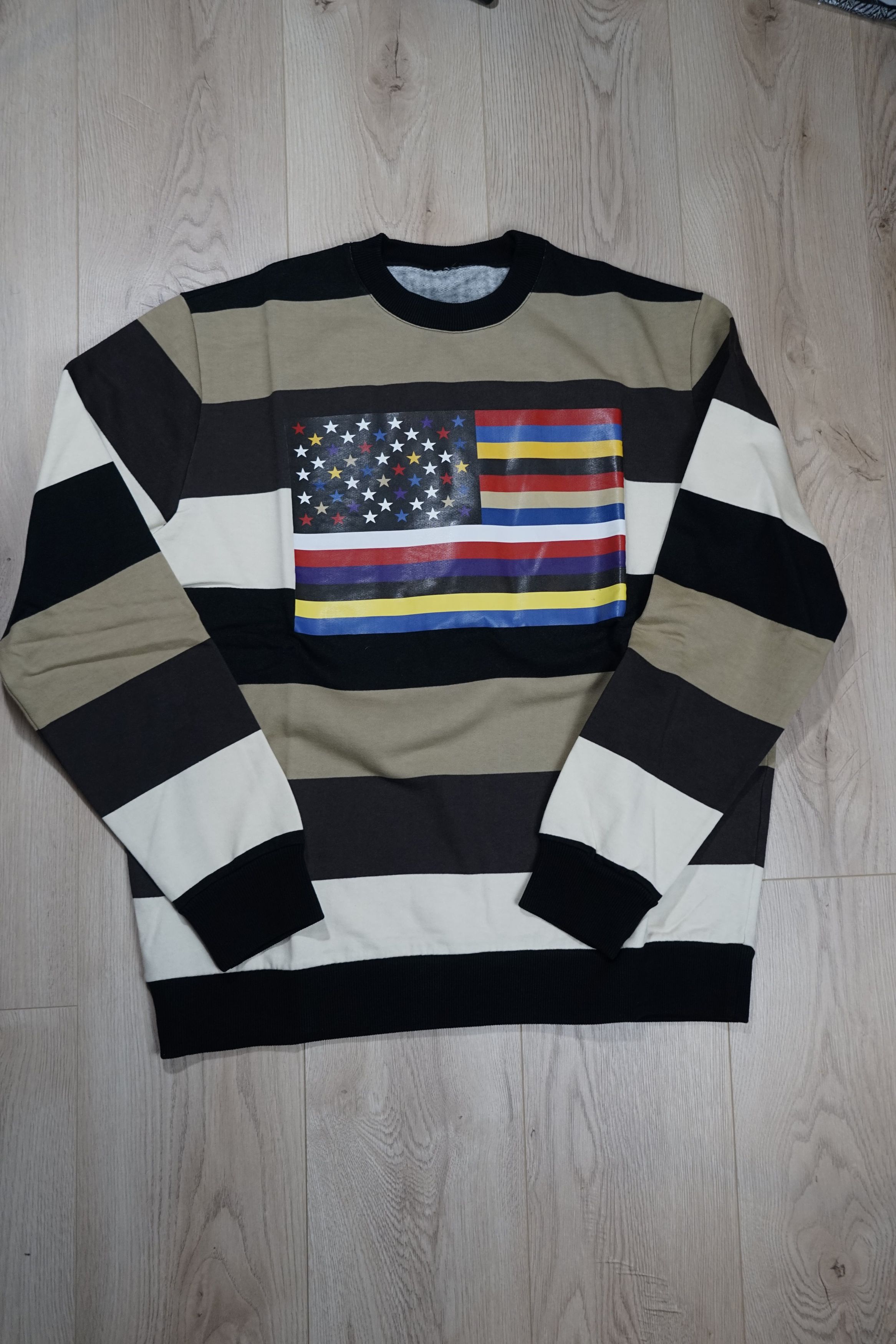 Givenchy SS14 TISCI Runway Multi Strip Flag Oversized Sweat RRP $795 Size US S / EU 44-46 / 1 - 7 Thumbnail