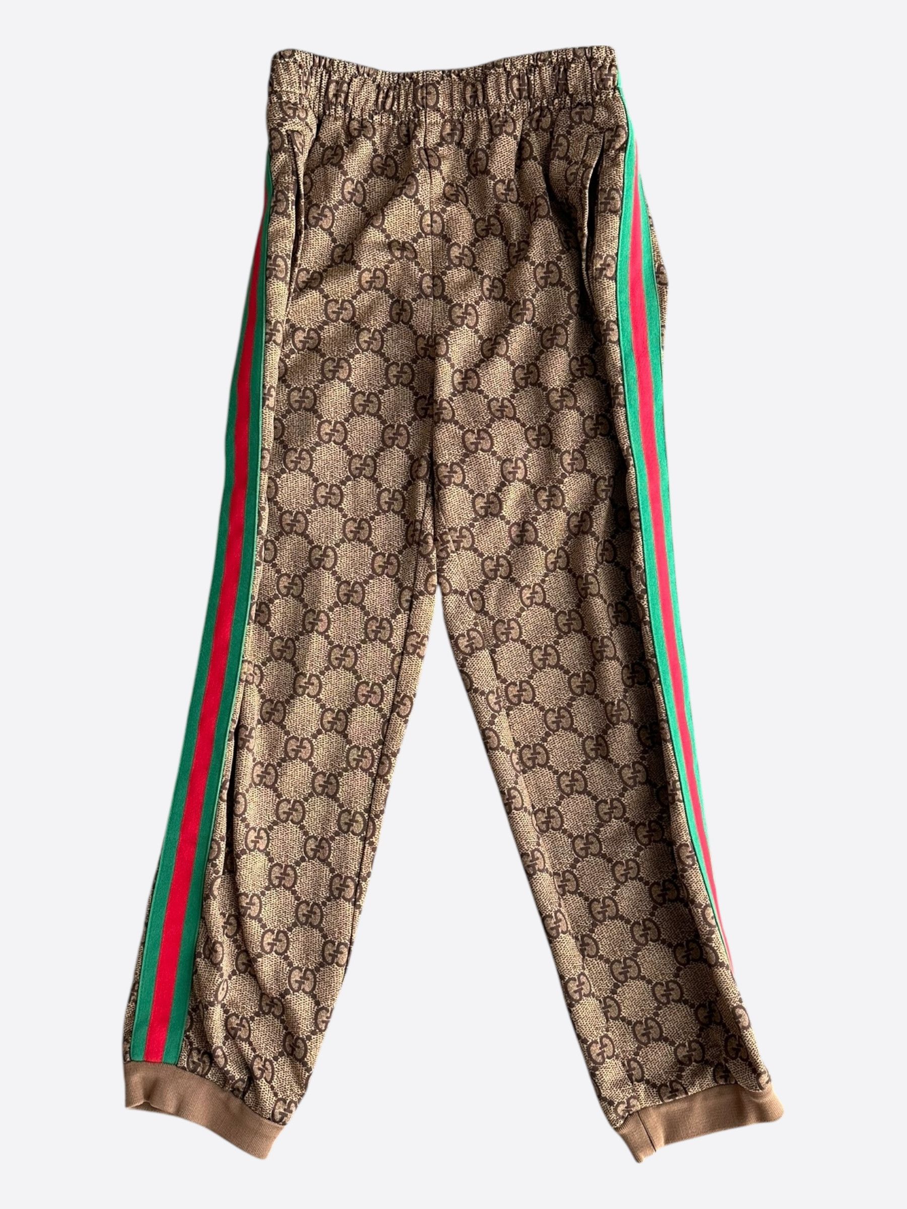 Gucci Gucci Tan Monogram Striped Track Pants Size US 30 / EU 46 - 1 Thumbnail