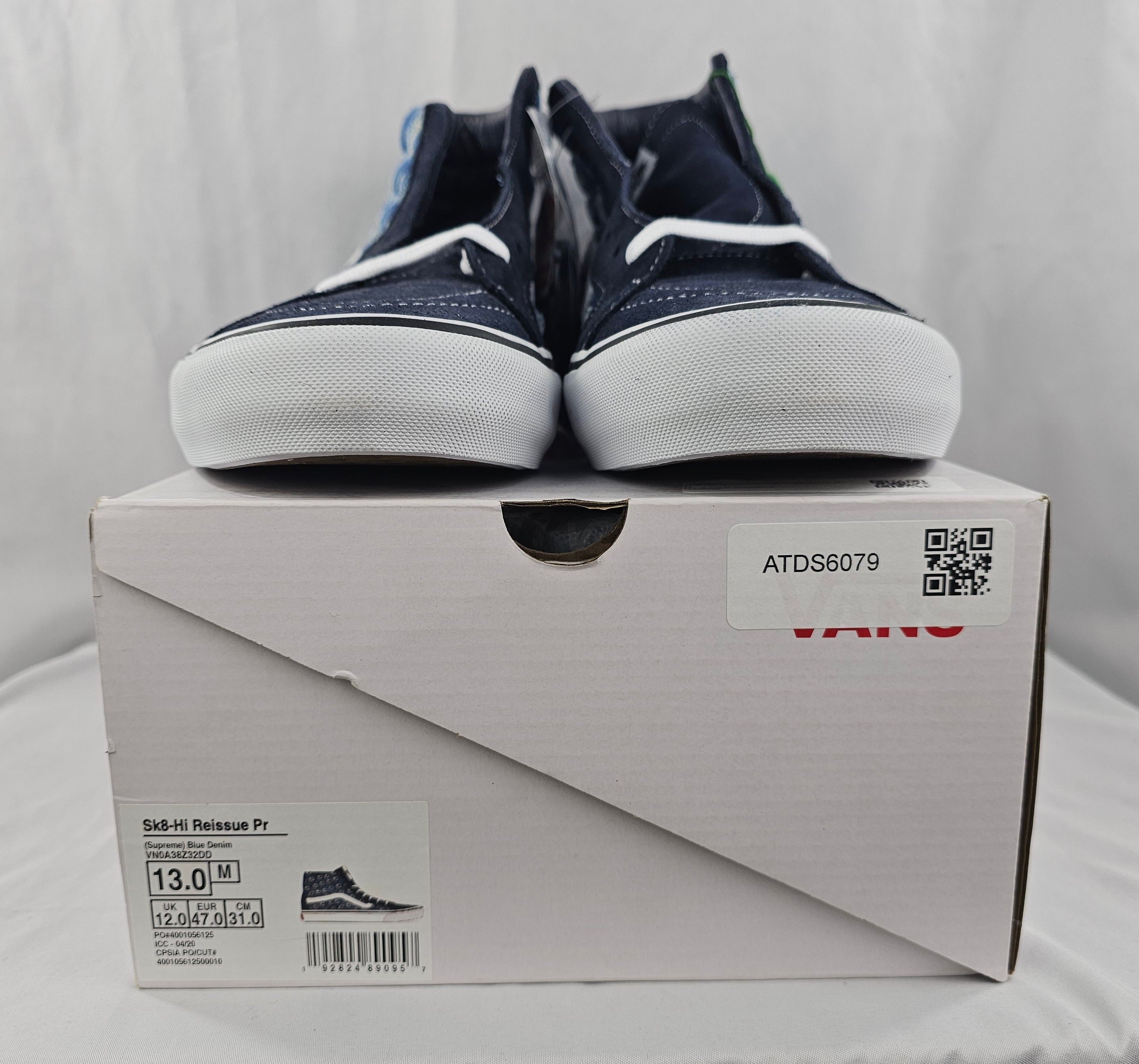 Supreme × Vans Supreme x VANS Sk8 - High Blue Hole Punch Denim Men's NEW Size US 13 / EU 46 - 8 Thumbnail