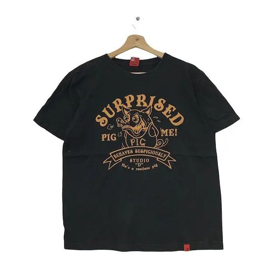 Studio D'Artisan Vtg 90’ STUDIO D’ARTISAN JAPAN Surprised Pig Tee Shirt Size US M / EU 48-50 / 2 - 1 Thumbnail