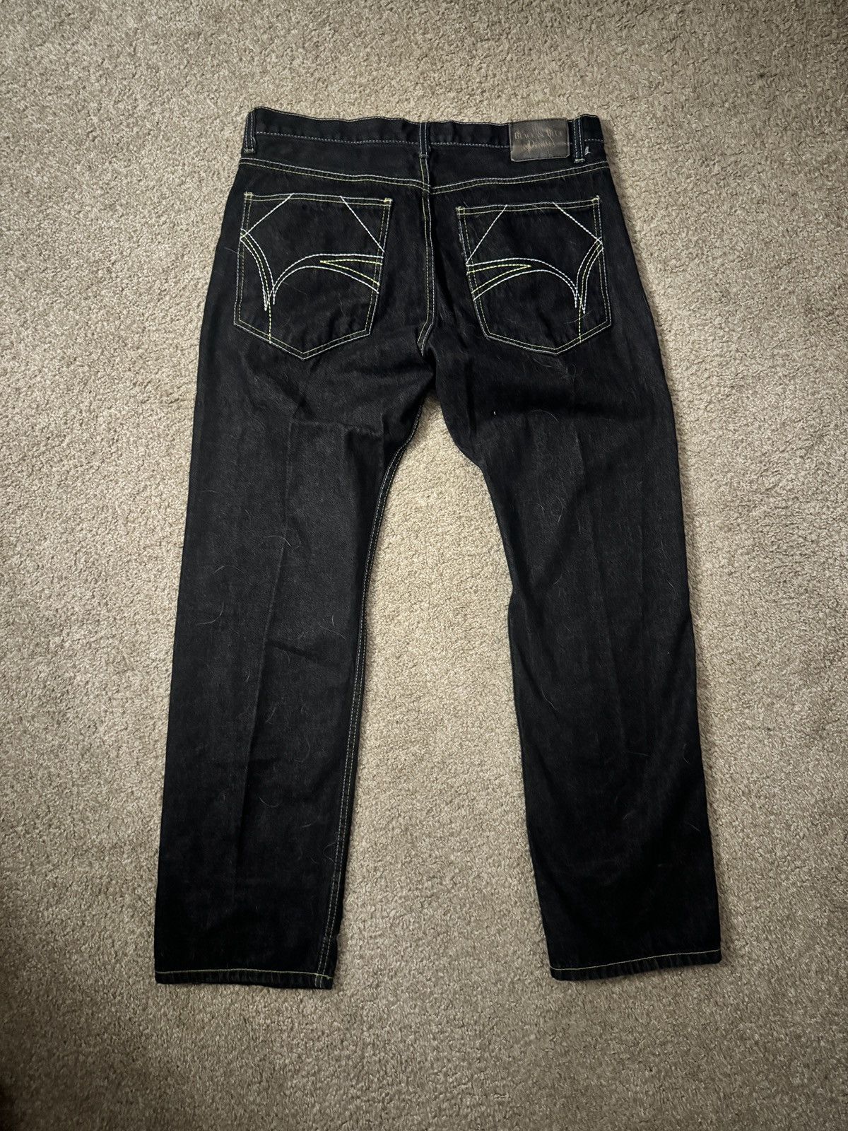 Other *Size36* Black & Blue Denim Y2K Style Straight Jeans #Y2K Size US 36 / EU 52 - 3 Thumbnail
