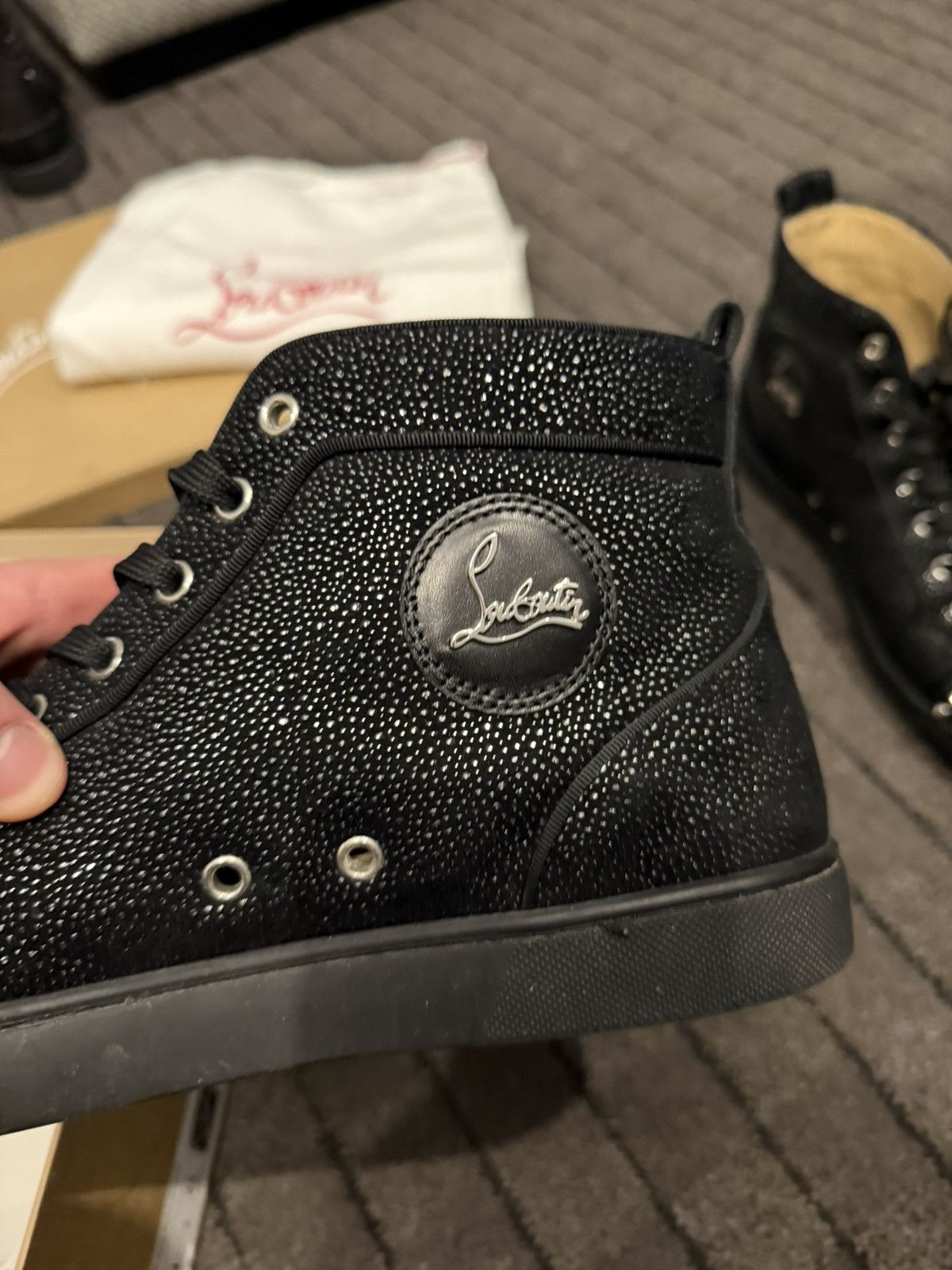 Christian Louboutin Christian Louboutin Lou Spikes Orlato Flat Suede Size US 10 / EU 43 - 4 Thumbnail