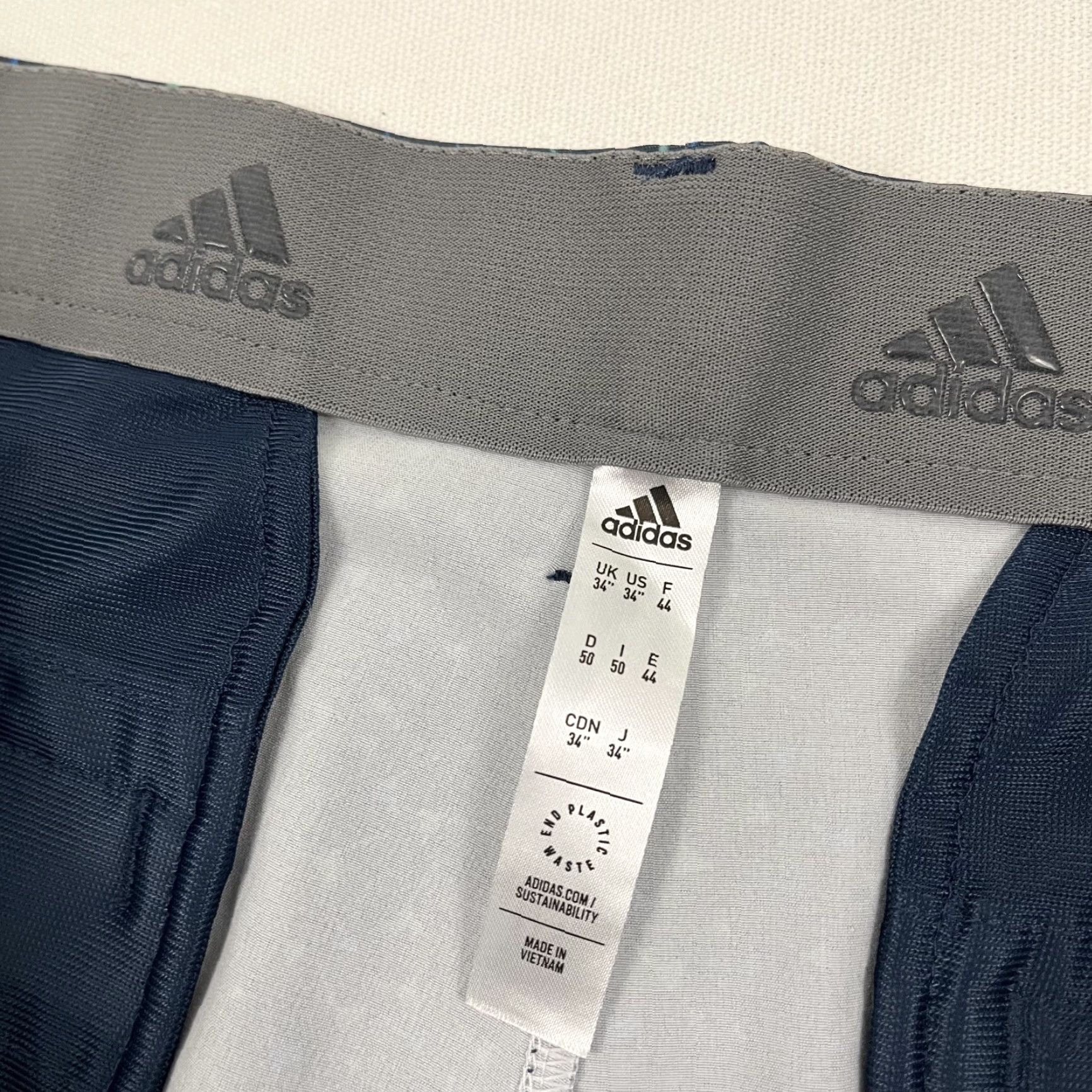 Adidas Adidas Chino Shorts Mens 34 X 9" Blue Golf Ultimate Flag Printed Casual Stretch Chino Shorts Size US 34 / EU 50 - 2 Thumbnail