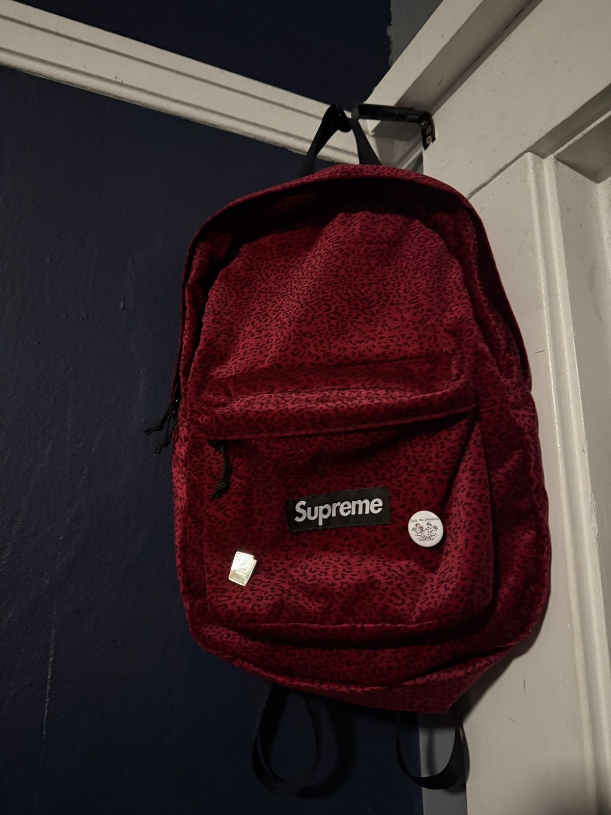 Supreme Supreme FW25 Red Leopard Velvet Backpack | Grailed