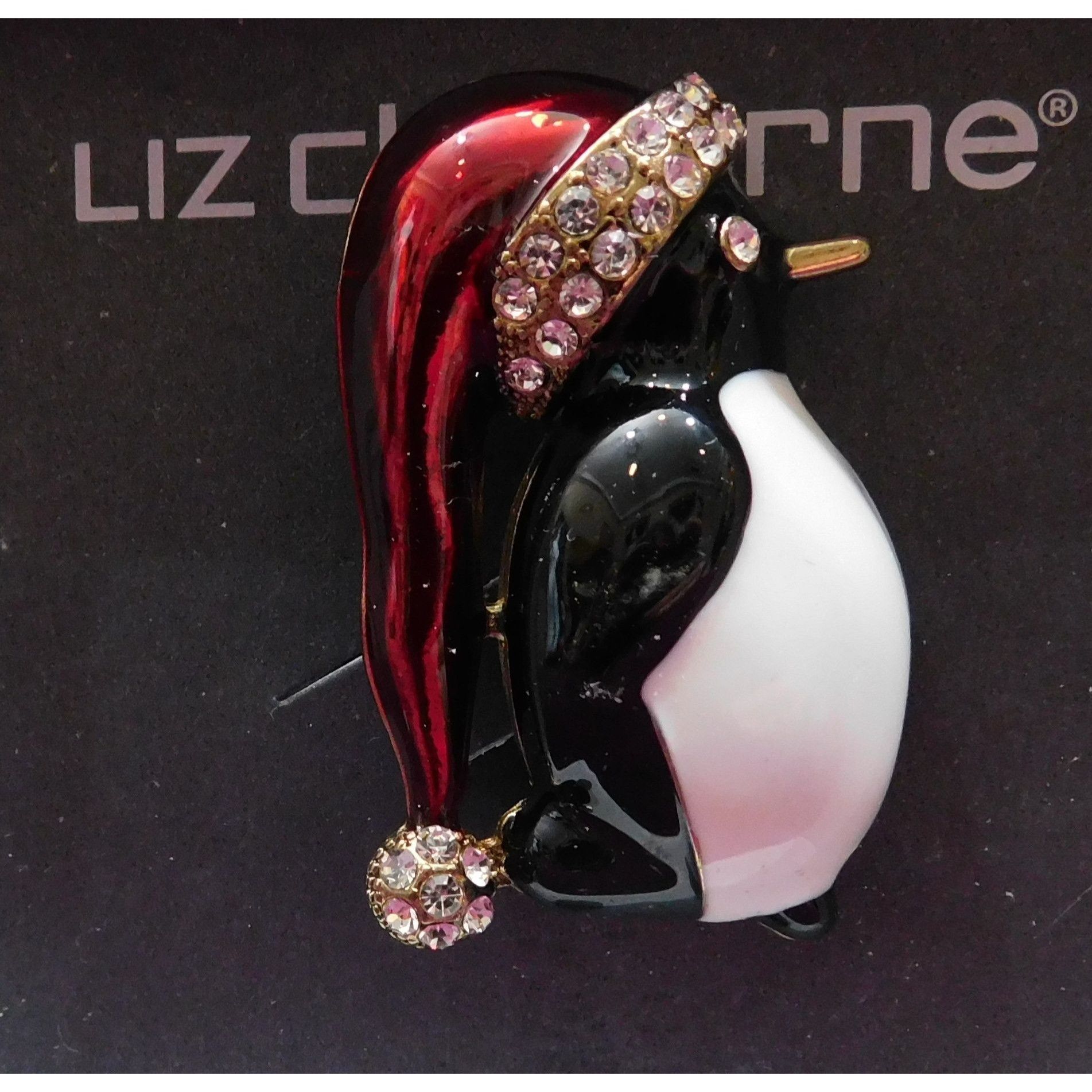 Liz Claiborne Vintage Liz Claiborne Rhinestone Penguin Holiday Brooch Size ONE SIZE - 1 Thumbnail