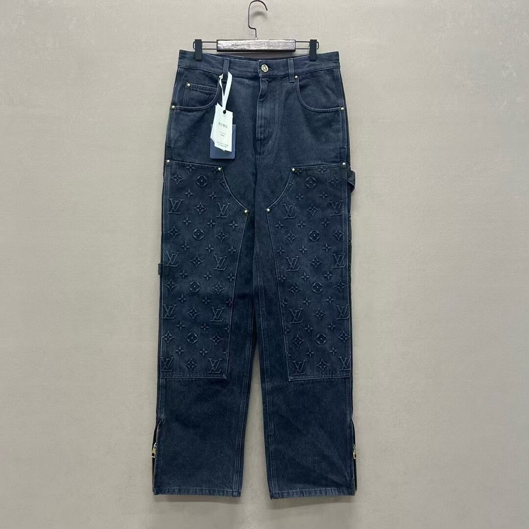 Louis Vuitton Louis Vuitton Embossed Denim Cargo Pants Size US 29 - 1 Thumbnail