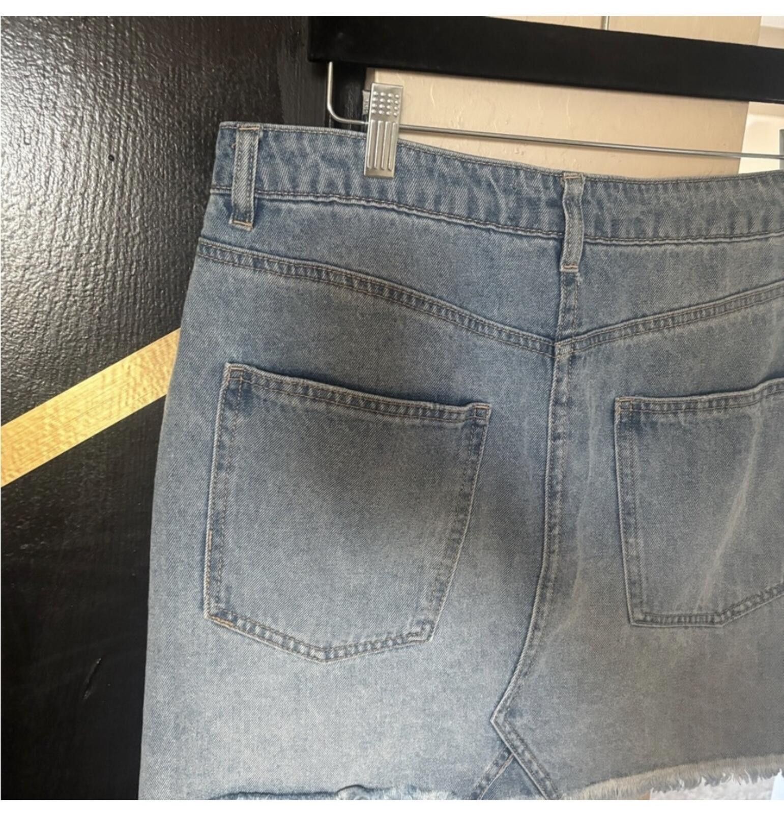 Other (Indigo Rising) Denim Blue Distressed Skirt Size 36" / US 14 / IT 50 - 5 Thumbnail