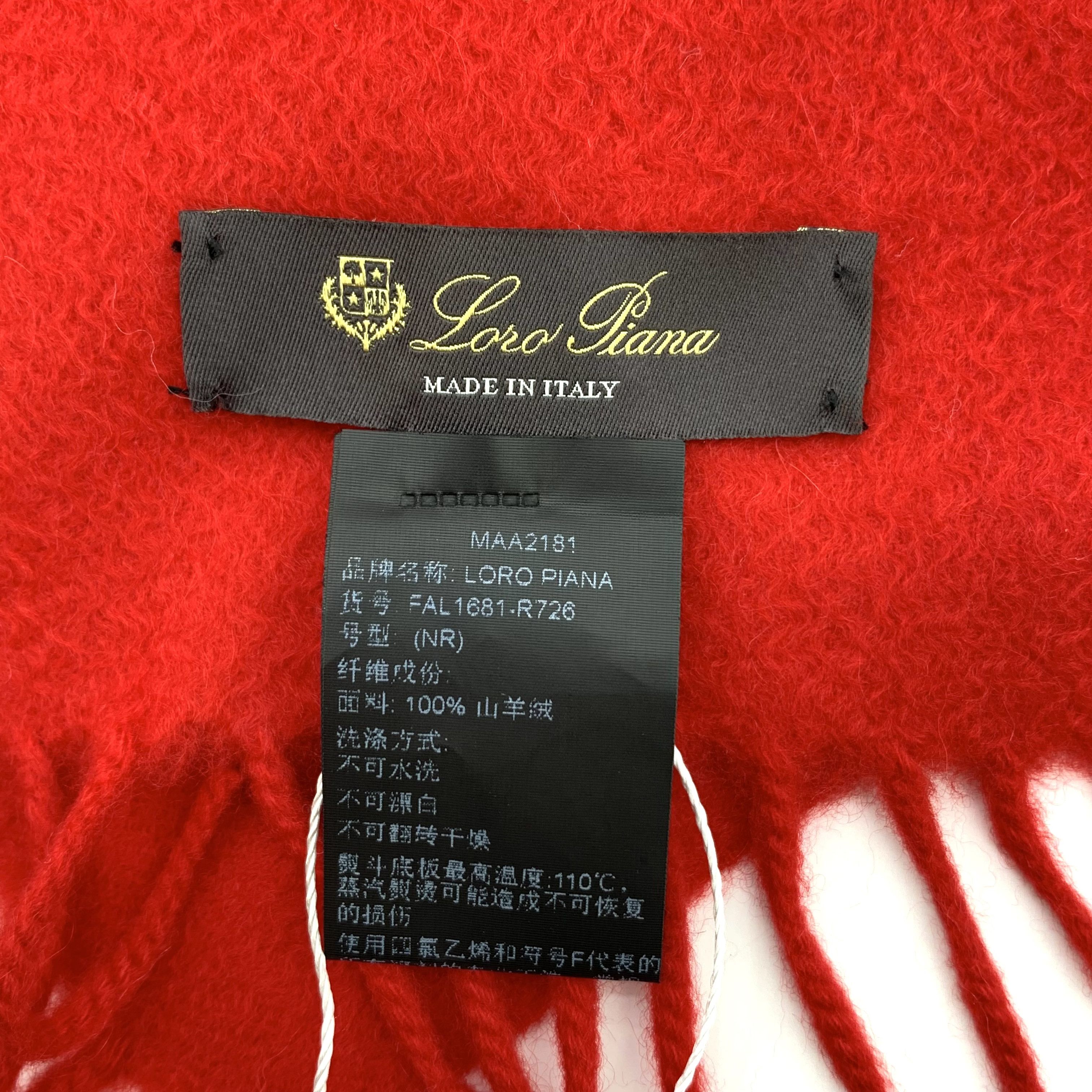 Loro Piana Loro Piana Embroidered Cashmere Scarf Red (46×185cm) Size ONE SIZE - 8 Thumbnail