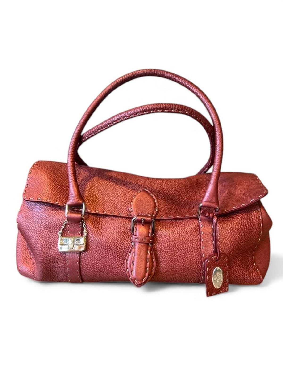 Fendi Fendi - Burgundy Leather Handbag Size ONE SIZE - 2 Thumbnail