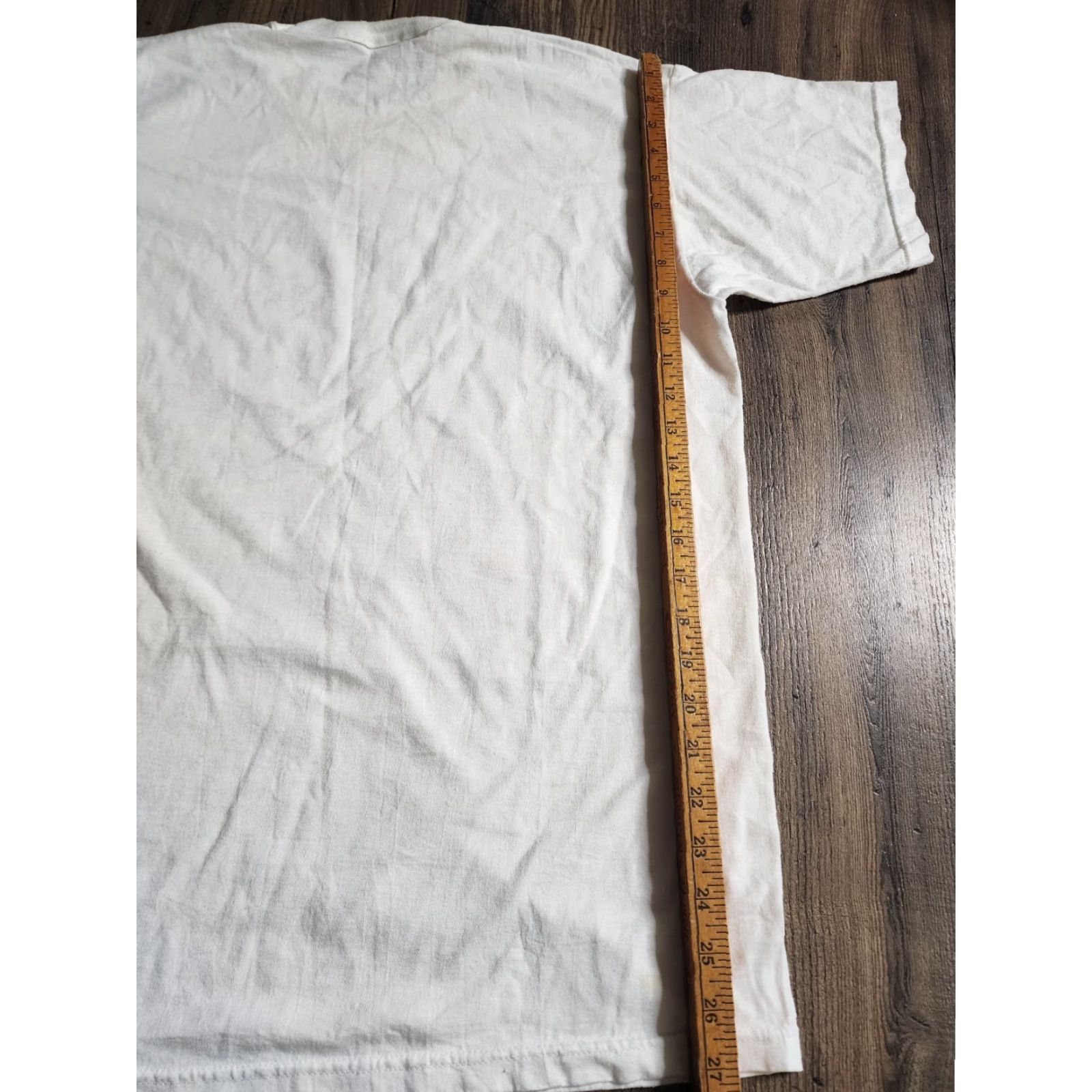Fruit Of The Loom VINTAGE Fruit of the Loom T-Shirt Mens L 90s Beige Crew Neck Short Sleeve I Was There Disaster Relief American Red Cross Thrashed Size US L / EU 52-54 / 3 - 2 Thumbnail