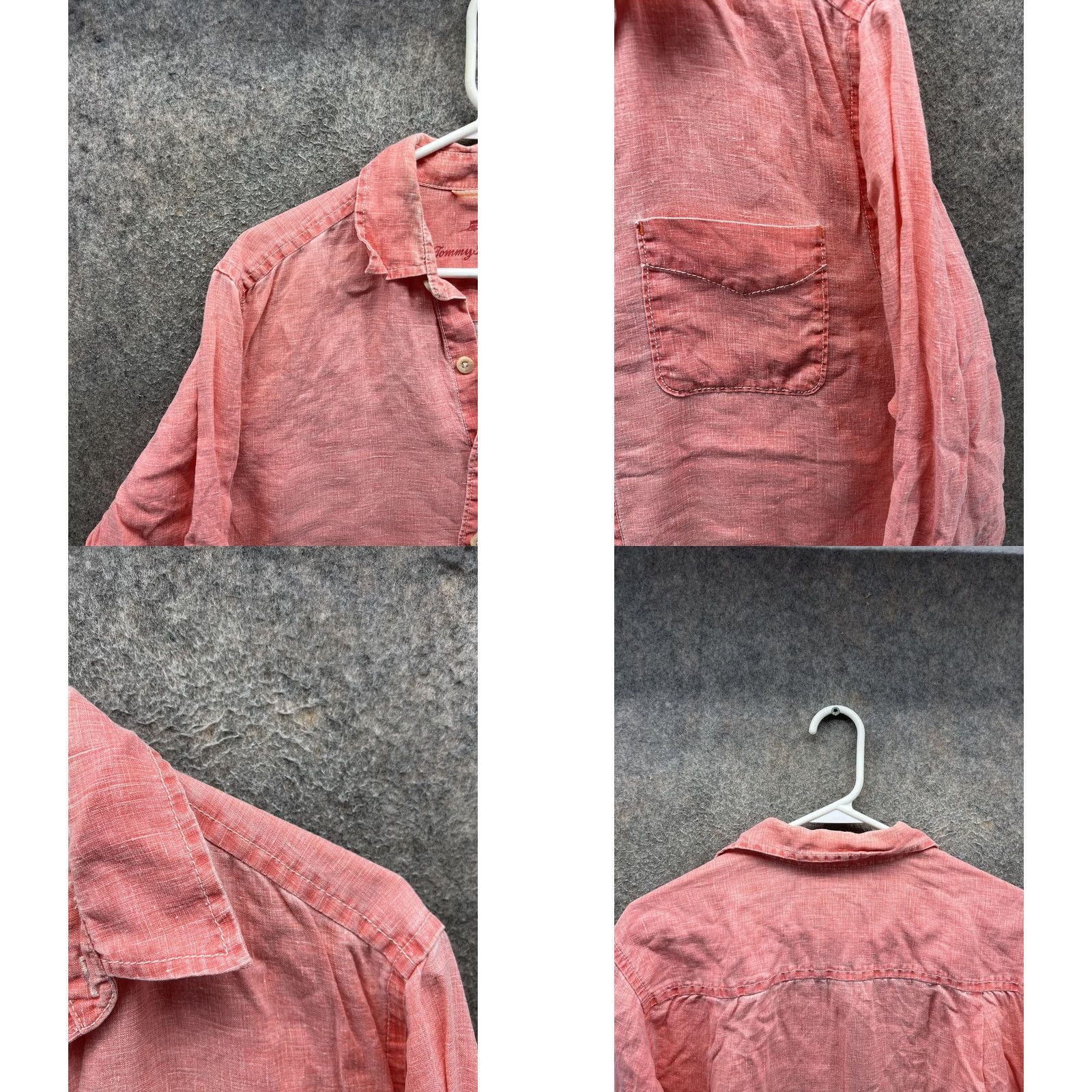 Tommy Bahama Tommy Bahama Shirt Mens Small Pink Solid Long Sleeve Button Front Linen Woven Size US S / EU 44-46 / 1 - 8 Thumbnail