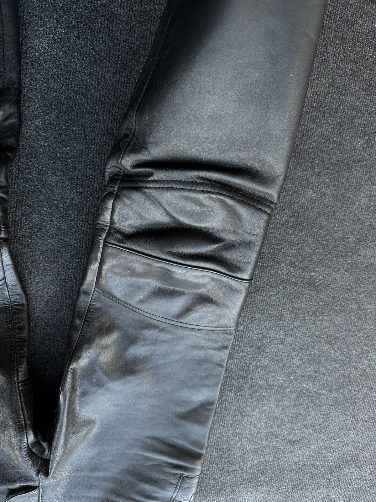 Leather 🚨GRAIL LEATHER PANTS RACING VNTG Cowboy Biker Leather Pants Size US 27 - 6 Thumbnail