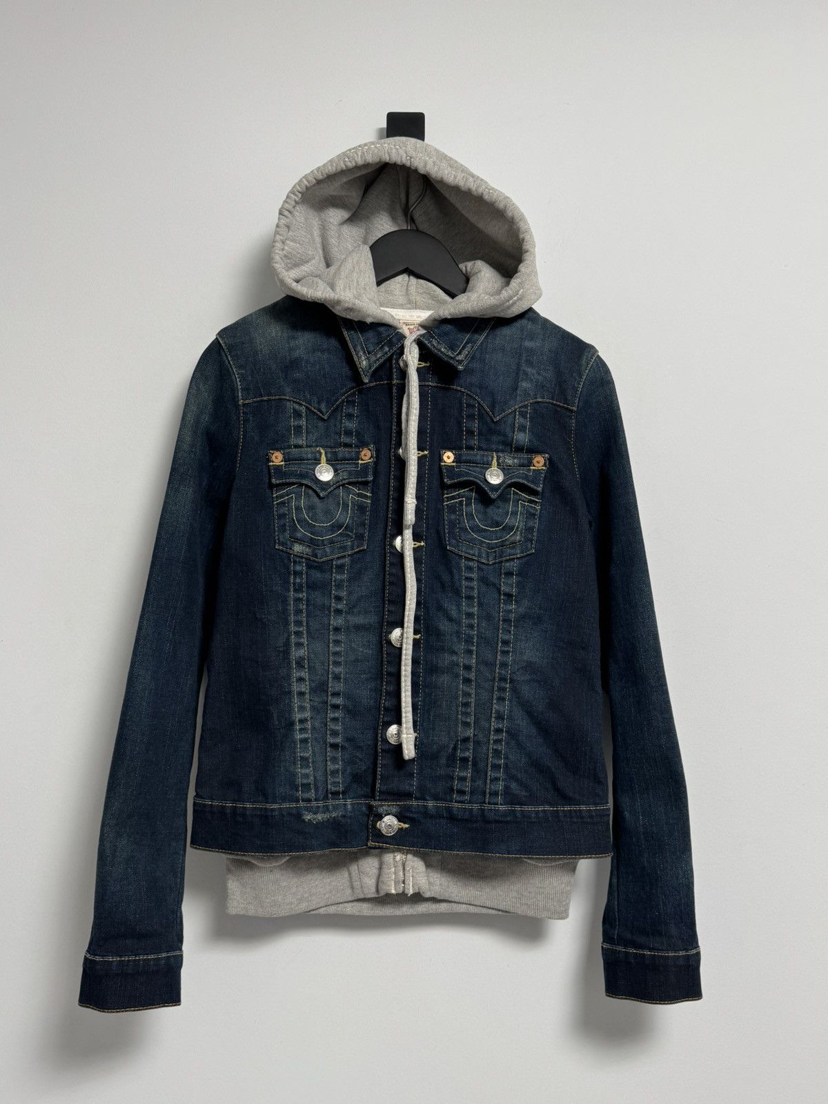 True Religion True Religion Distressed Denim Hooded Jacket size Women’s L Size L / US 10 / IT 46 - 1 Thumbnail