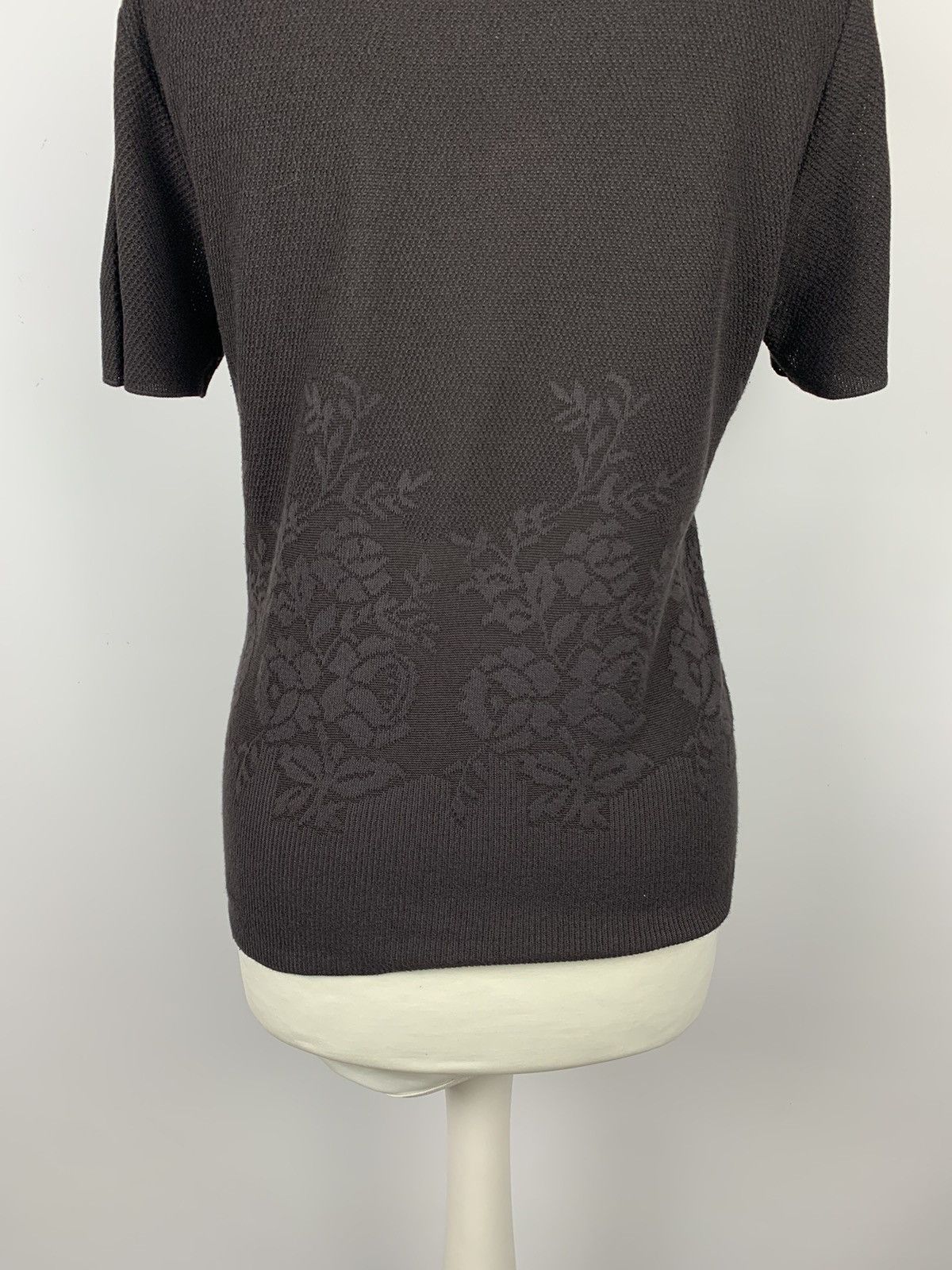 Weekend Max Mara Weekend Max Mara Knit T-Shirt Short Sleeve Brown Flower Y2K Size L / US 10 / IT 46 - 8 Thumbnail
