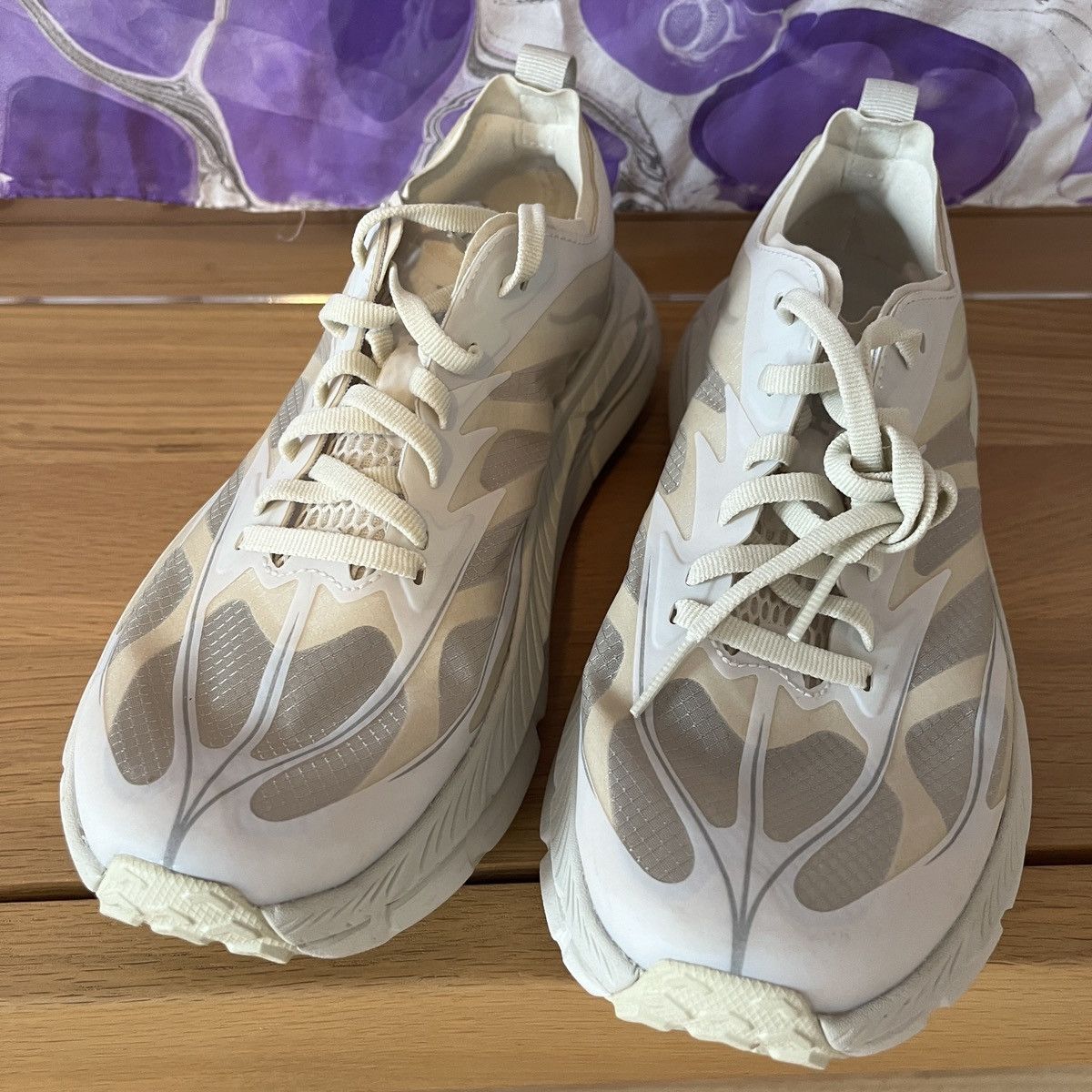 Hoka × Satisfy 🌊 SAMPLE UNRELEASED Satisfy Hoka Mafate 4 Lite STSFY Bone Size US 6 / EU 39 - 3 Thumbnail