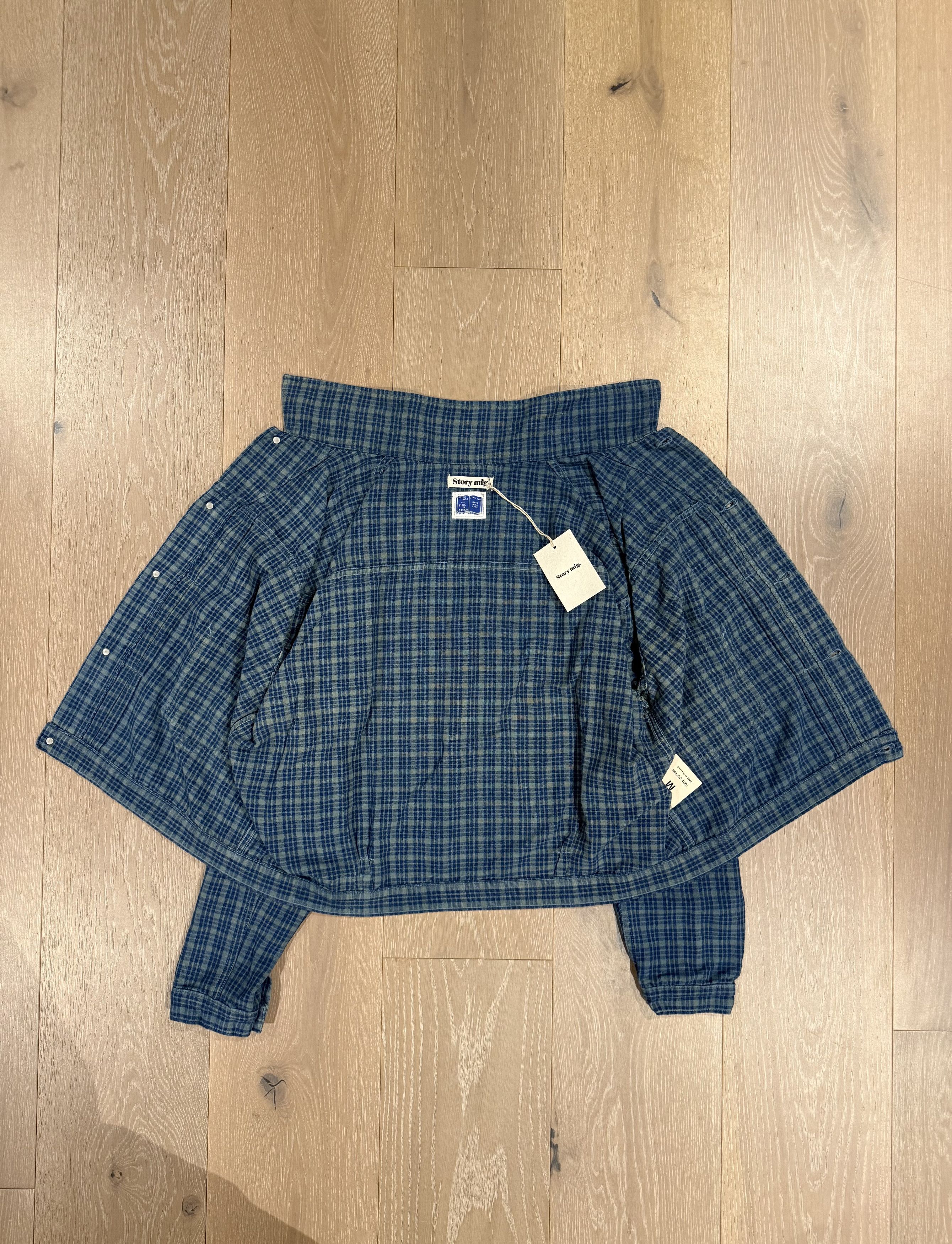 Story Mfg. 💚 Blue In Green x Story Mfg. Sundae Jacket Indigo Mud Check Size US M / EU 48-50 / 2 - 10 Thumbnail