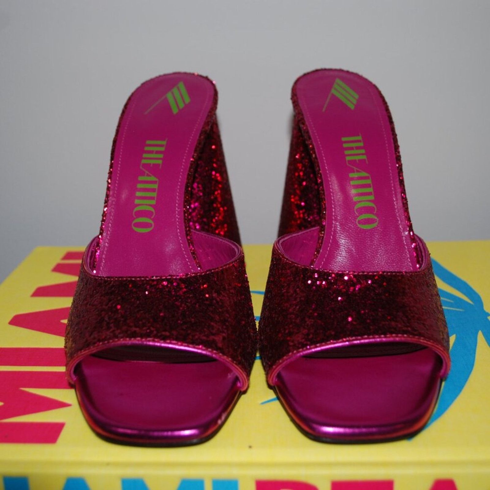 The Attico The Attico Pink Devon Glitter Mule Heels Sandals IT40 Size US 10 / IT 40 - 5 Thumbnail