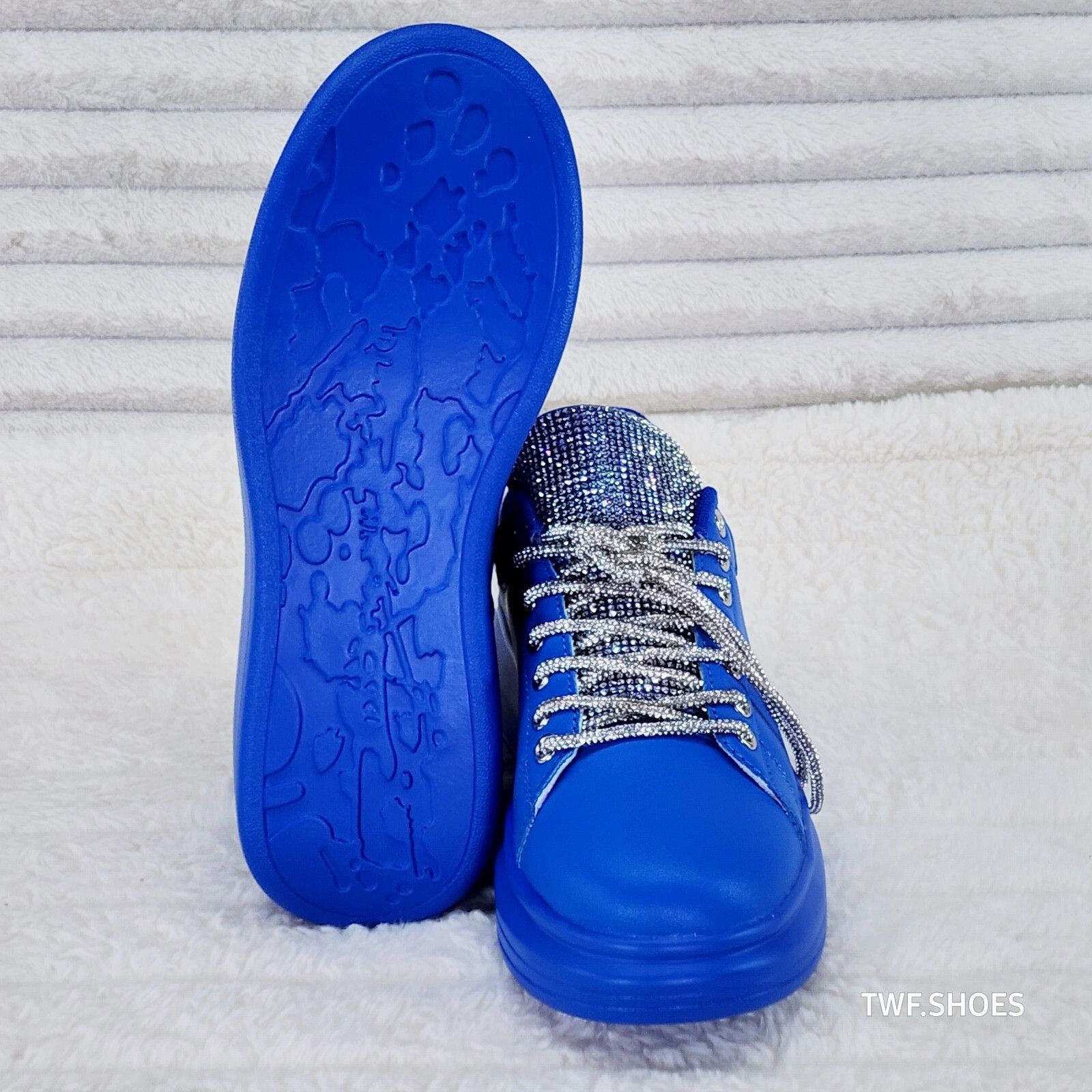 Other Comfy Cush 4 Brilliant Blue Rhinestone Fashion Sneakers Tenn Size US 7 / IT 37 - 3 Thumbnail