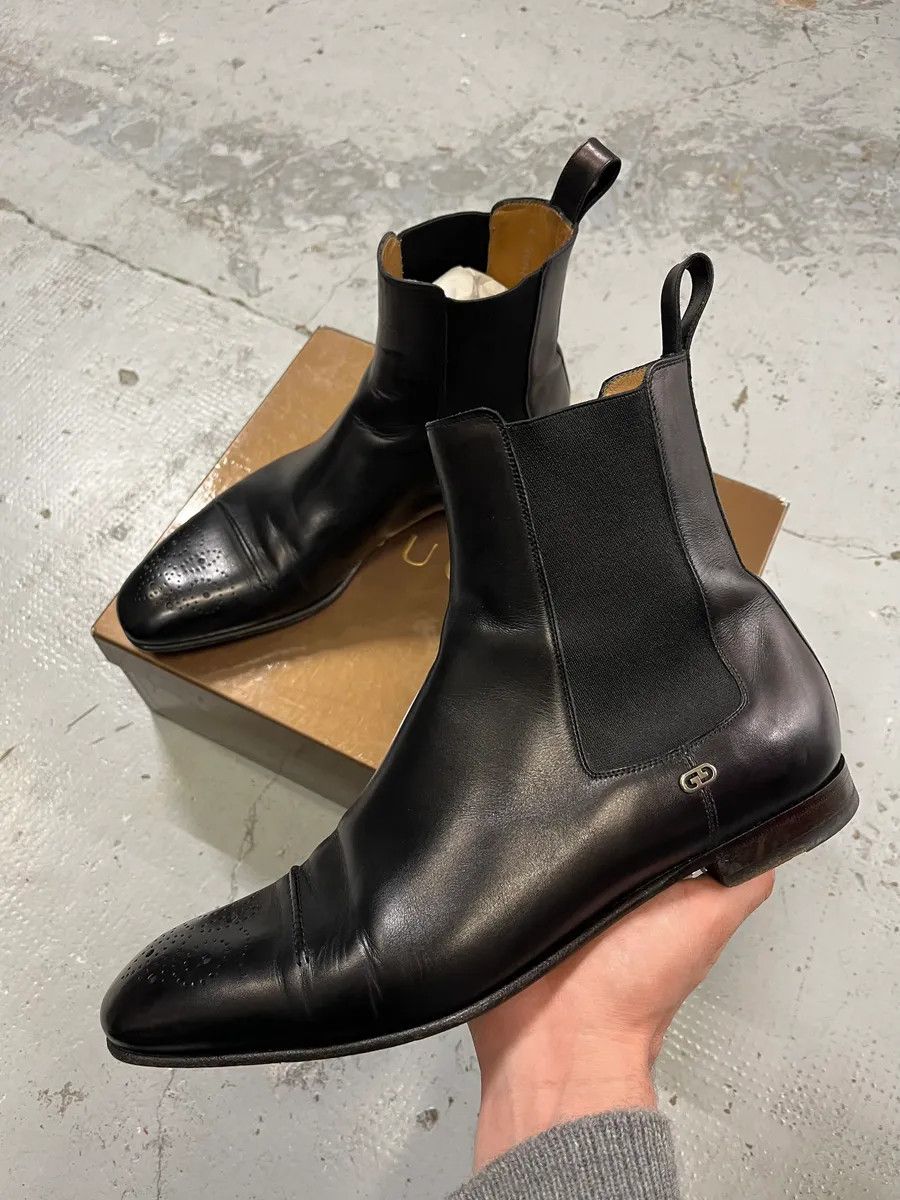 Gucci Gucci Black Leather Chelsea Boots Size US 10.5 / EU 43-44 - 1 Thumbnail