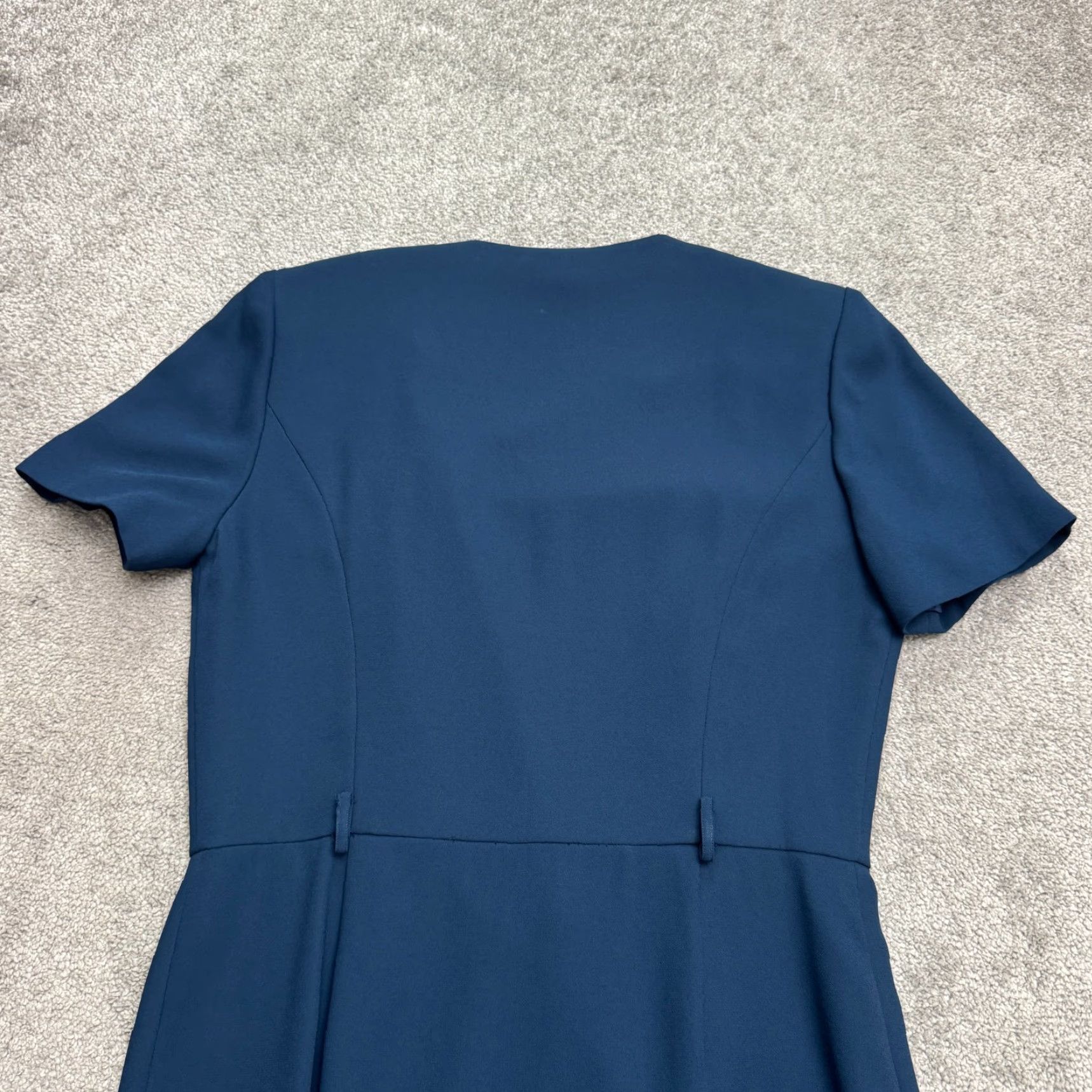 Talbots VINTAGE Talbots Dress 10 Navy Blue 90s Sheath Midi Short Sleeve Womens Ladies Workwear Classic Secretary Officewear Feminine BOSS Size L / US 10 / IT 46 - 3 Thumbnail
