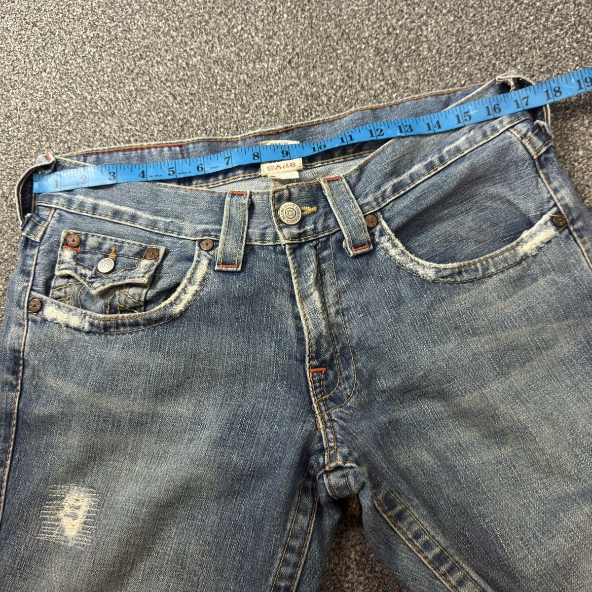 True Religion 🔥🇺🇸 Baggy Flared Distressed Jeans Hysteric Glamour Style Y2k Size US 34 / EU 50 - 14 Thumbnail