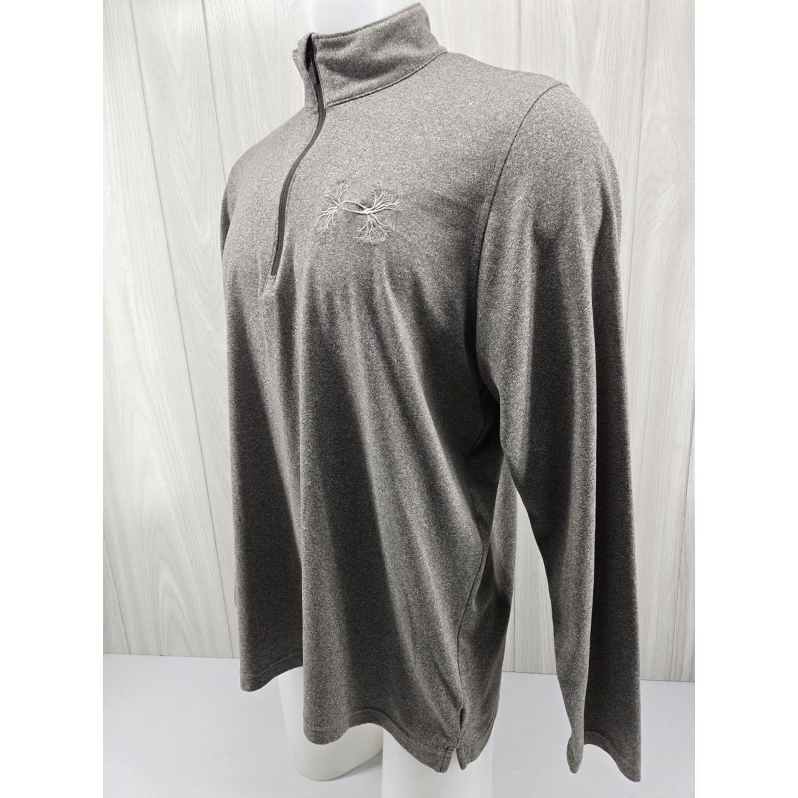 Under Armour Under Armour Mens XL Gray Camo HeatGear Loose Long Sleeve Logo 1/4 Zip Shirt Size US XL / EU 56 / 4 - 3 Thumbnail