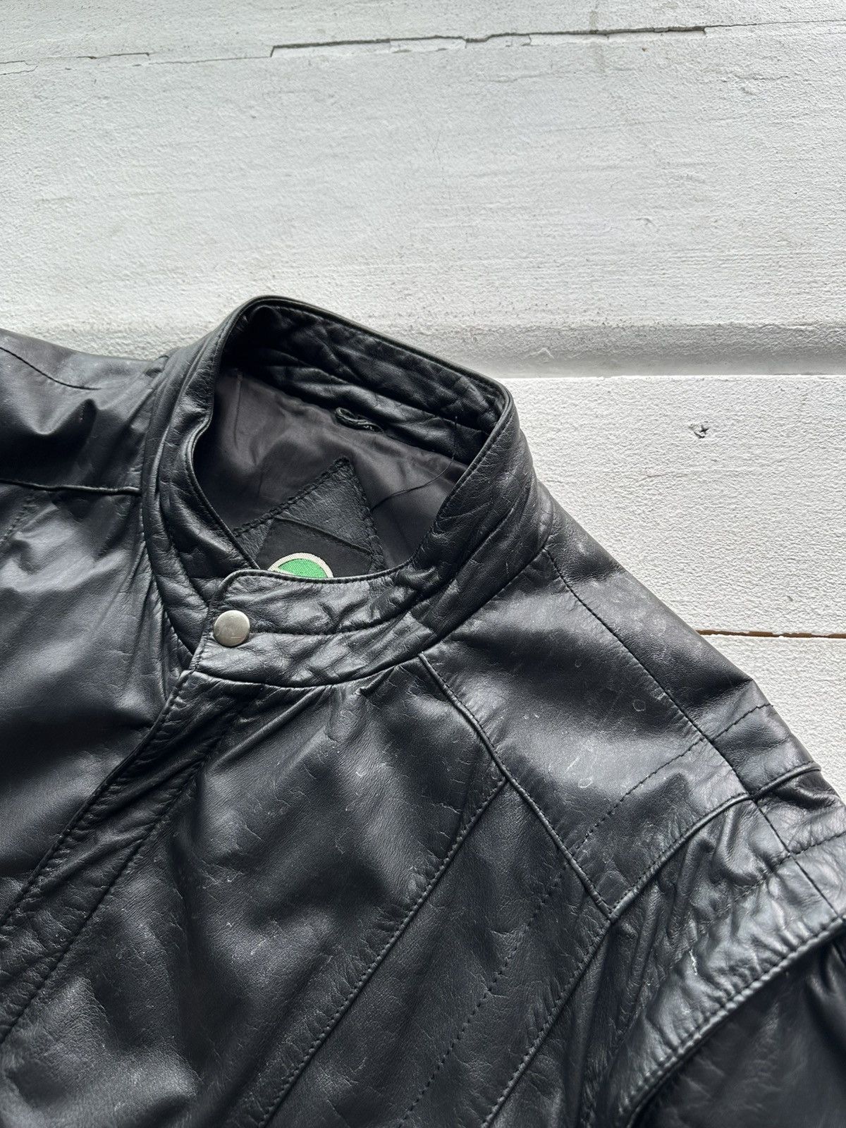 Other 🚨VNTG LEATHER JACKET AVANT GARDE ASYMMETRICAL BLACK MOTO Size US XL / EU 56 / 4 - 7 Thumbnail