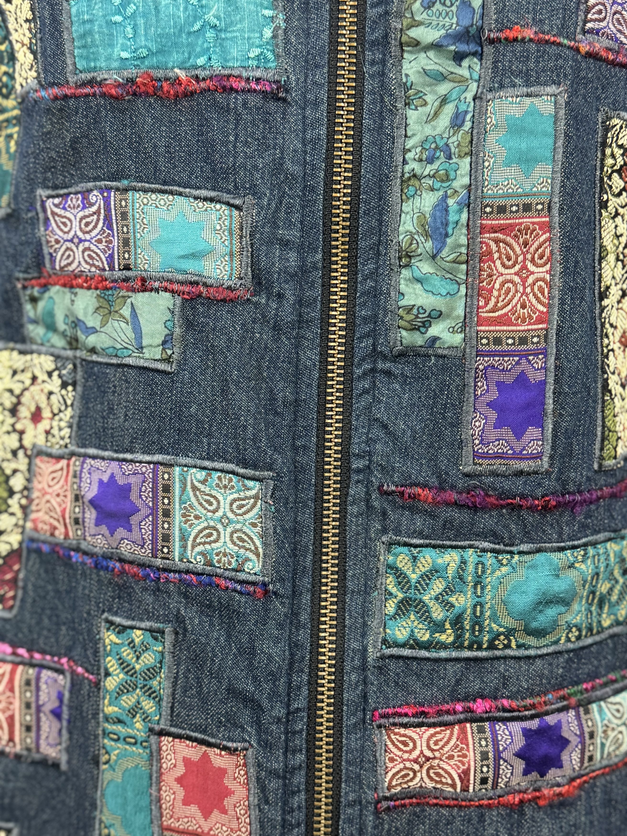 Coldwater Creek VTG Coldwater Creek Denim Vest w/ Brocade Patch & Embroidery Size M / US 6-8 / IT 42-44 - 5 Thumbnail