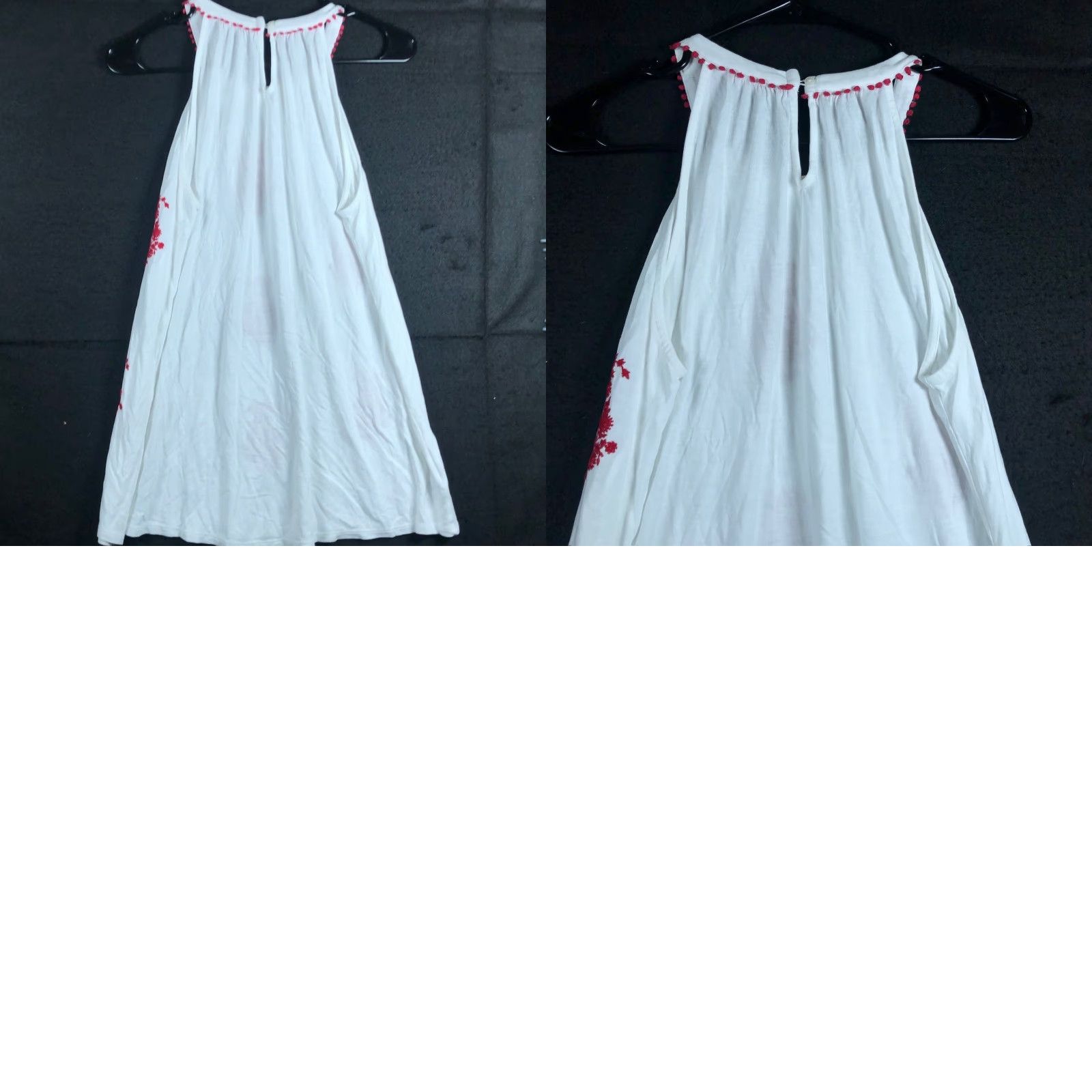 Ann Taylor VINTAGE Ann Taylor LOFT Womens Blouse White Red Embroidered Sleeveless Tank Medium Size M / US 6-8 / IT 42-44 - 8 Thumbnail