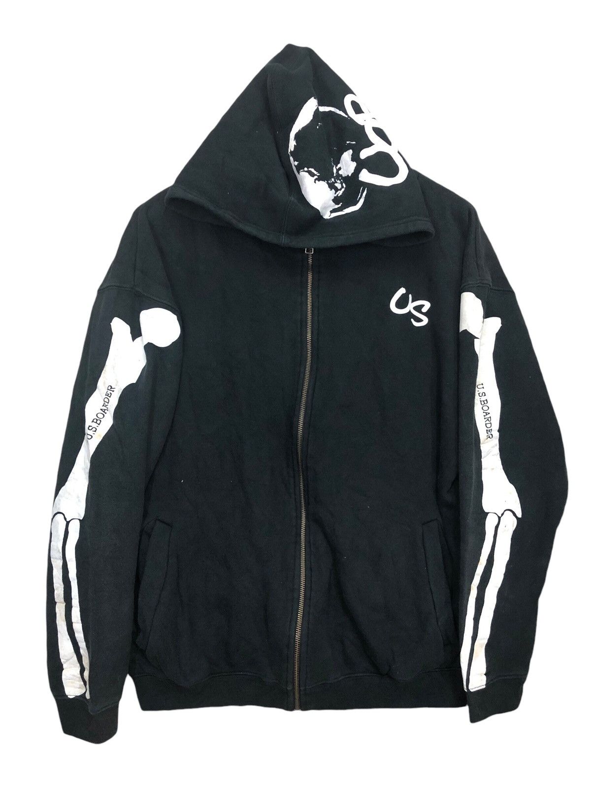 Japanese Brand u.s. boarder Oversized Black Skeleton Hoodie Size US XL / EU 56 / 4 - 1 Thumbnail