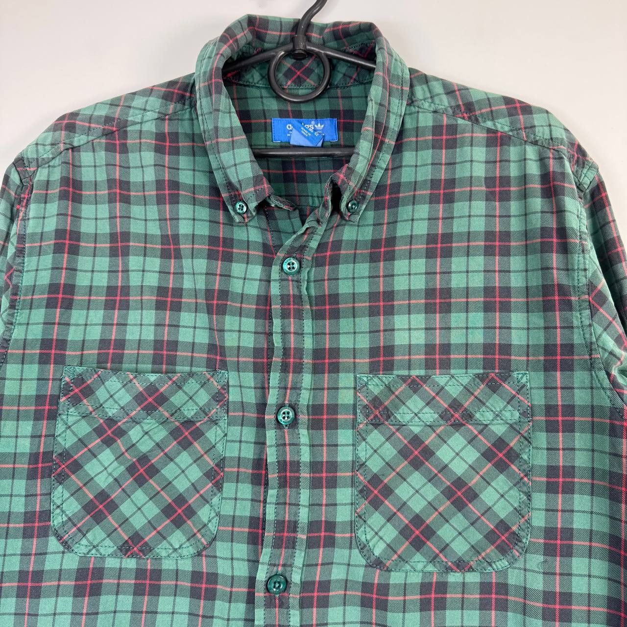 Adidas Adidas Originals Check Shirt Green Plaid Button Up Size L Size US L / EU 52-54 / 3 - 2 Thumbnail