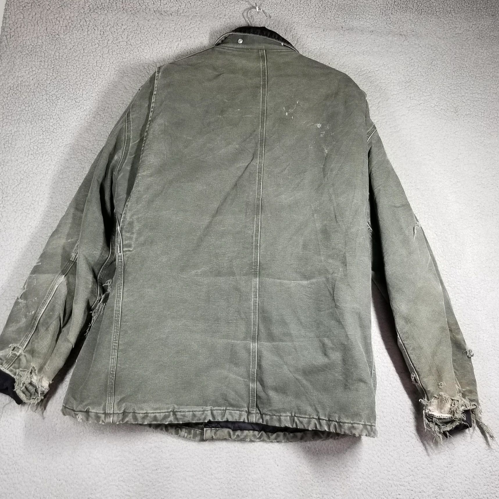 Carhartt VINTAGE Carhartt Coat Mens XLT Green Duck Canvas Quilted Workwear Distressed C23 MOS Size US XL / EU 56 / 4 - 2 Thumbnail