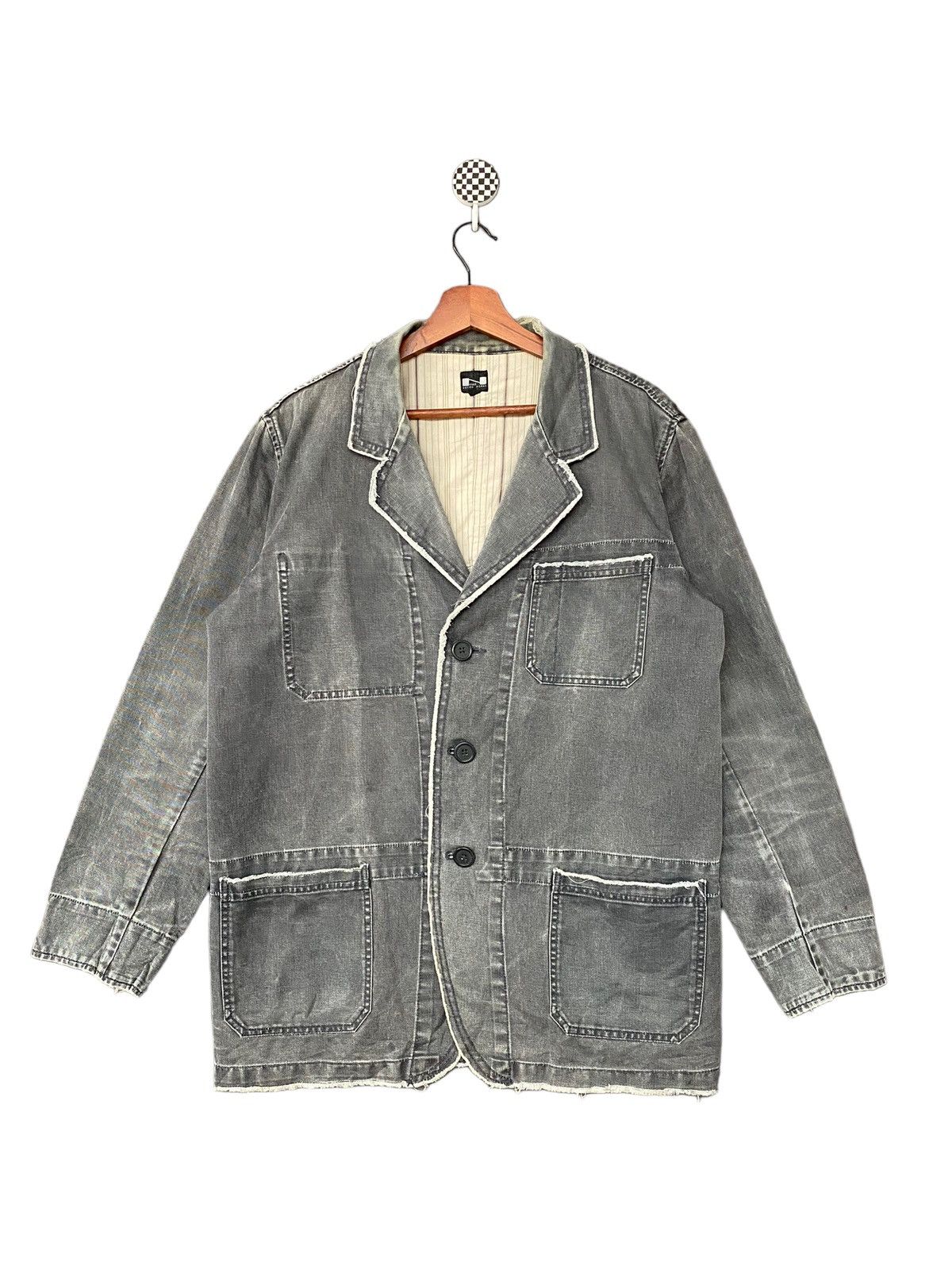 Japanese Brand × Vintage Vintage Japanese Brand Nylaus Sun Faded Chore Jacket 1990s Size US L / EU 52-54 / 3 - 1 Thumbnail
