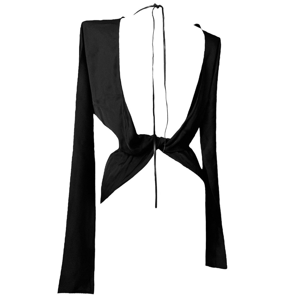 Gucci F/W 2002 Runway Tom Ford for Gucci era lace up silk blouse Size S / US 4 / IT 40 - 3 Thumbnail